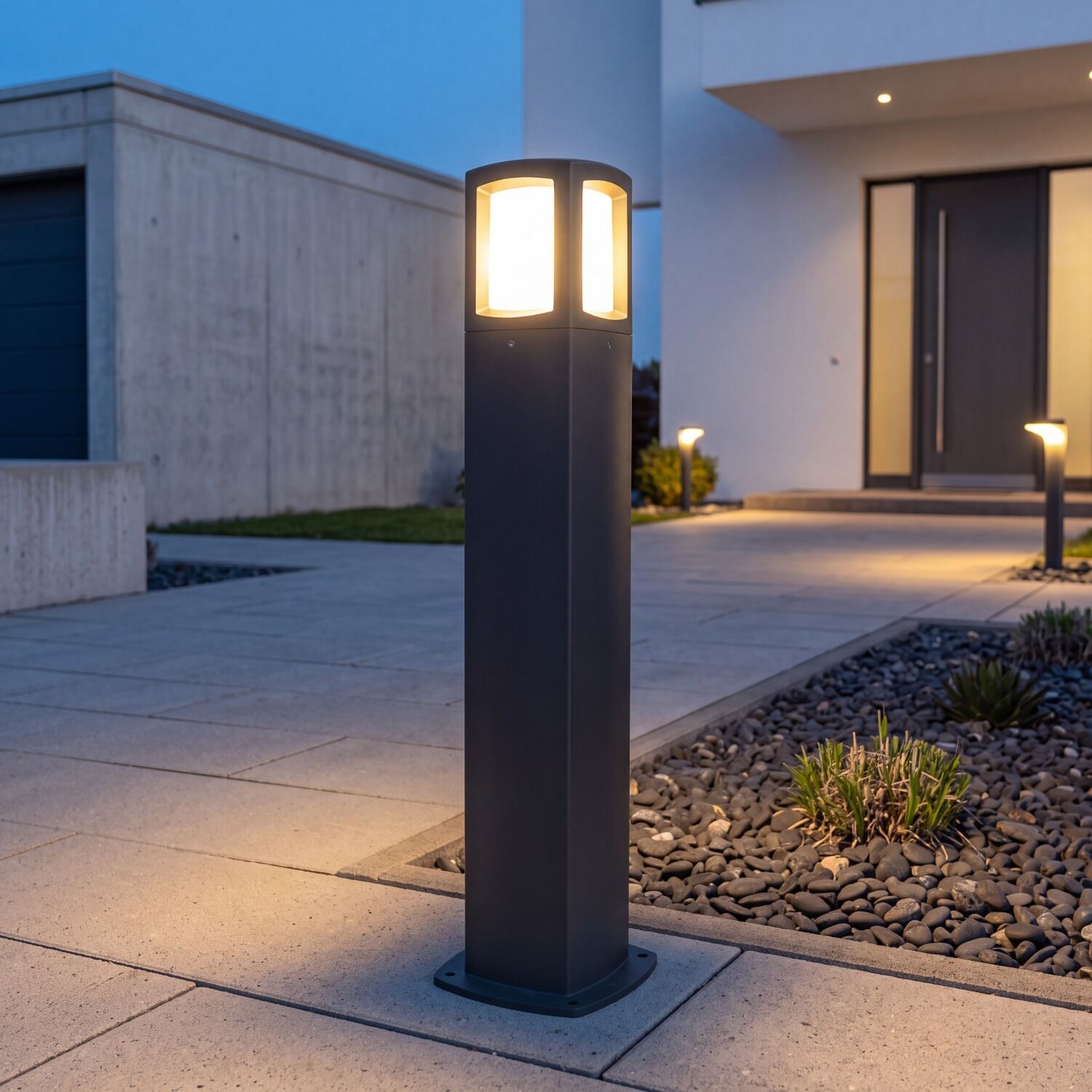 wegeleuchte-pollerleuchte-aussen-stehleuchte-neuram-1x-e27-bis-100w-dunkelgrau-weiss-zeitlos-fuer-garten-terrasse-1.jpg Außenleuchte, Gartenlampe, LED-Lampe, Standleuchte, Wegleuchte