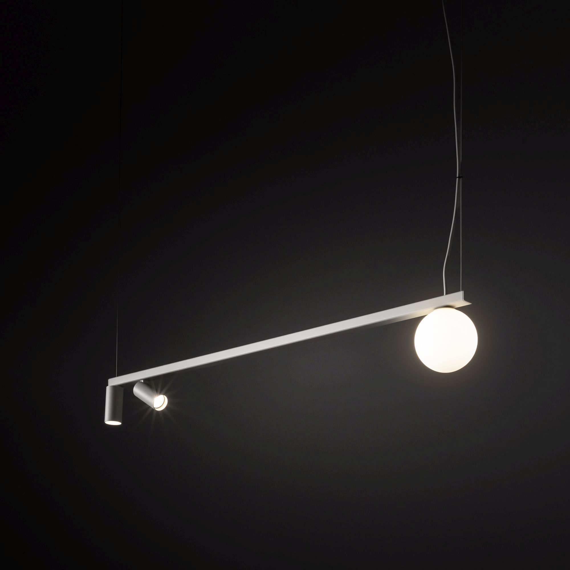 Flexible Hängelampe Aluminium Glas Weiß GU10 G9 107 cm Hängelampe, Wandleuchte, LED-Leuchte, weiße Leuchte, Moderne Beleuchtung