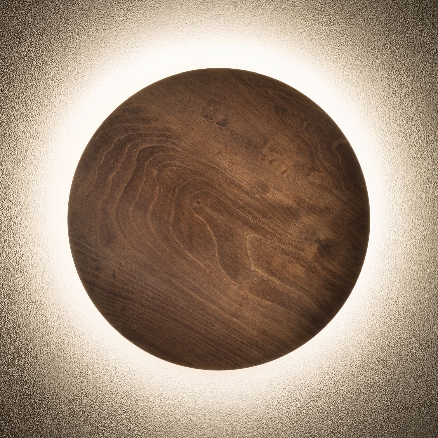 Applique LED indirecte bois blanc chaud 13 W L:35 cm ronde