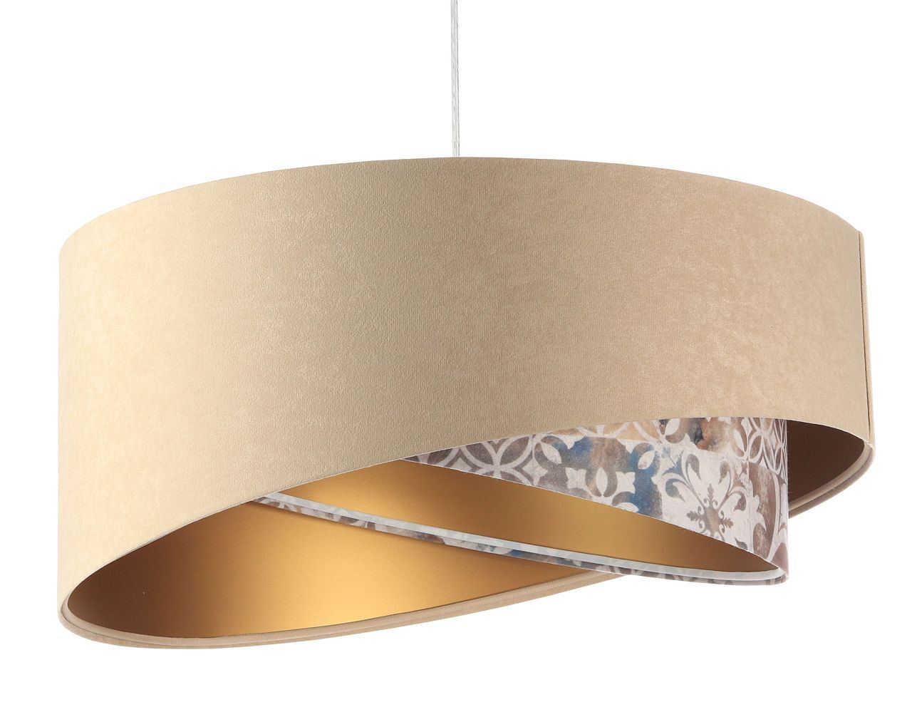 Lampe à suspendre Abat-jour en tissu aspect velours Ø 50 cn confortable E27
