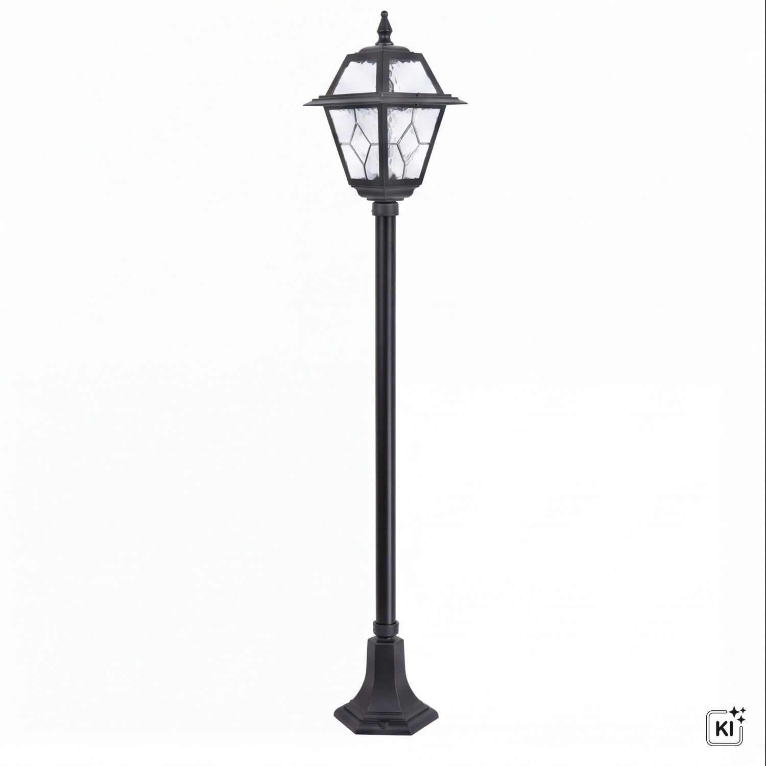 Lampe de chemin rustique 160cm IP43 aluminium verre