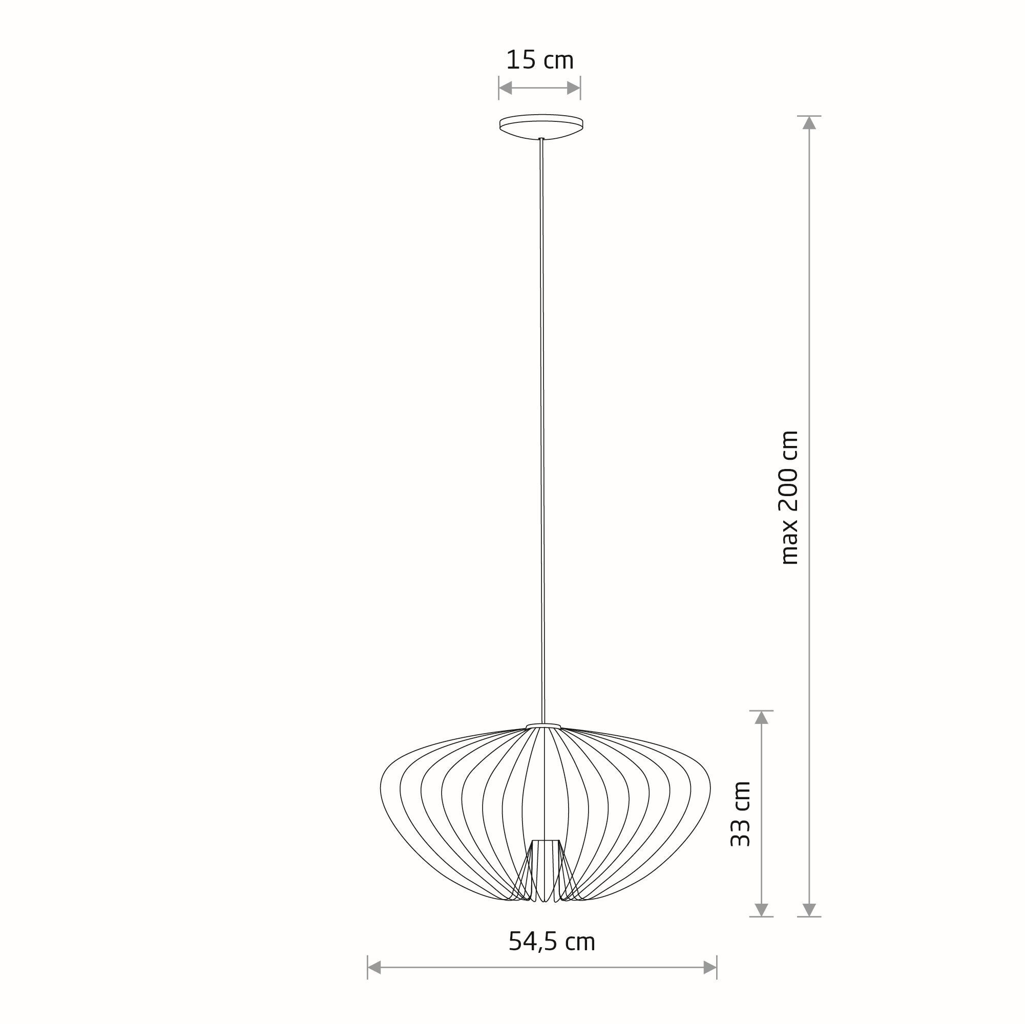 Hängelampe, Deckenleuchte, Metallkonstruktion, Schirm aus Metall, Durchmesser 54.5 cm