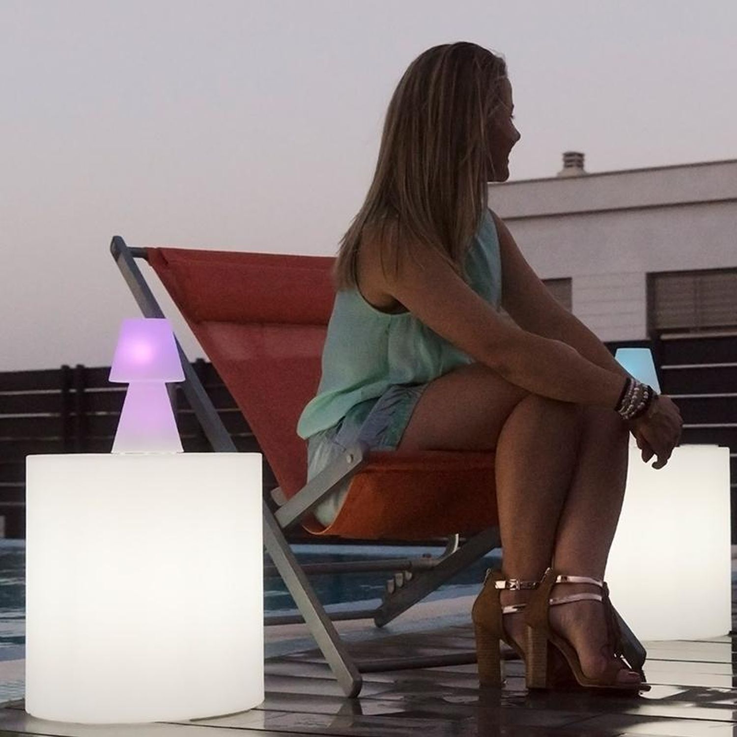 Lampe de table LED extérieure sans fil Variateur de couleur Changement de couleur 20 cm IP43