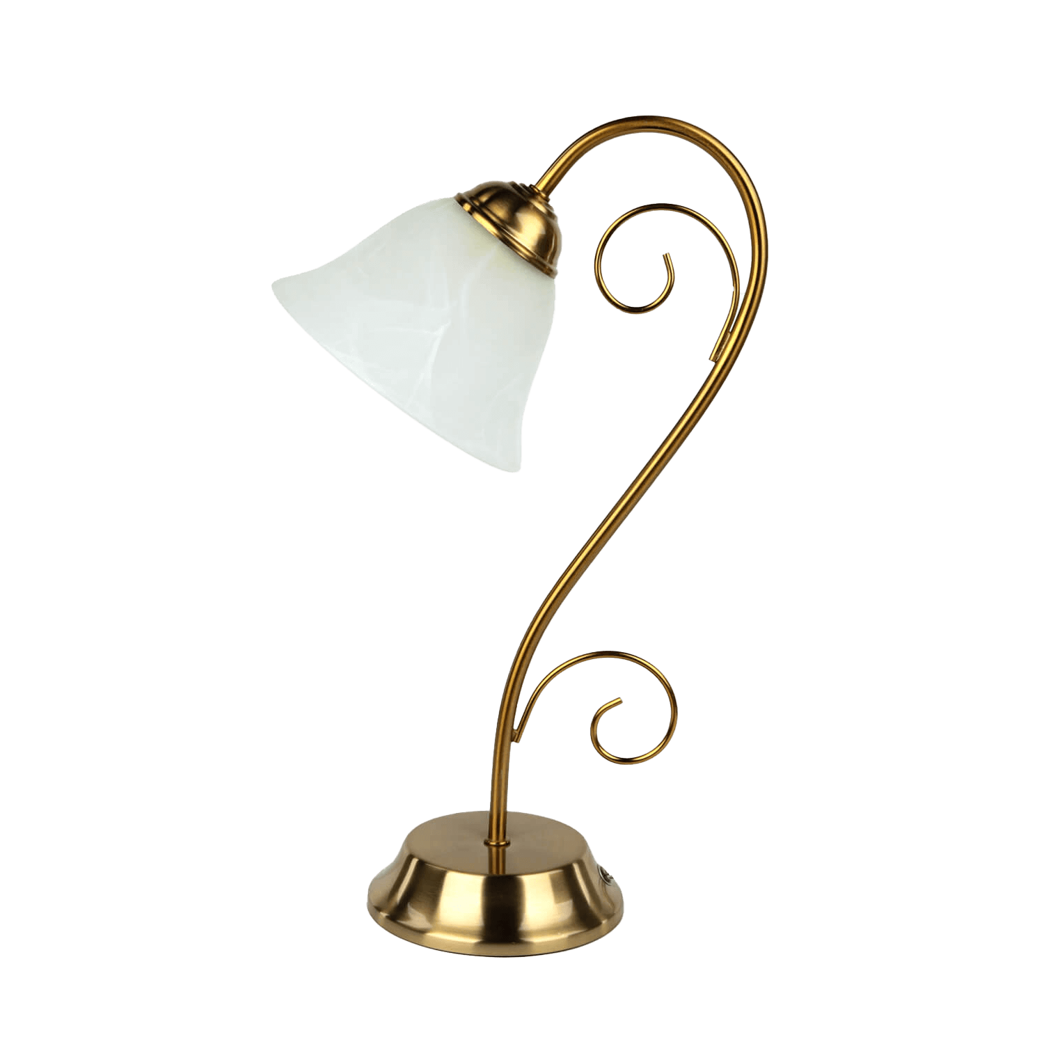 Tischlampen Wohnzimmer Schreibtischlampe, Bronzefarbene Lampe, Metalllampe, Glasschirm, Kunststoff-/Metallmix