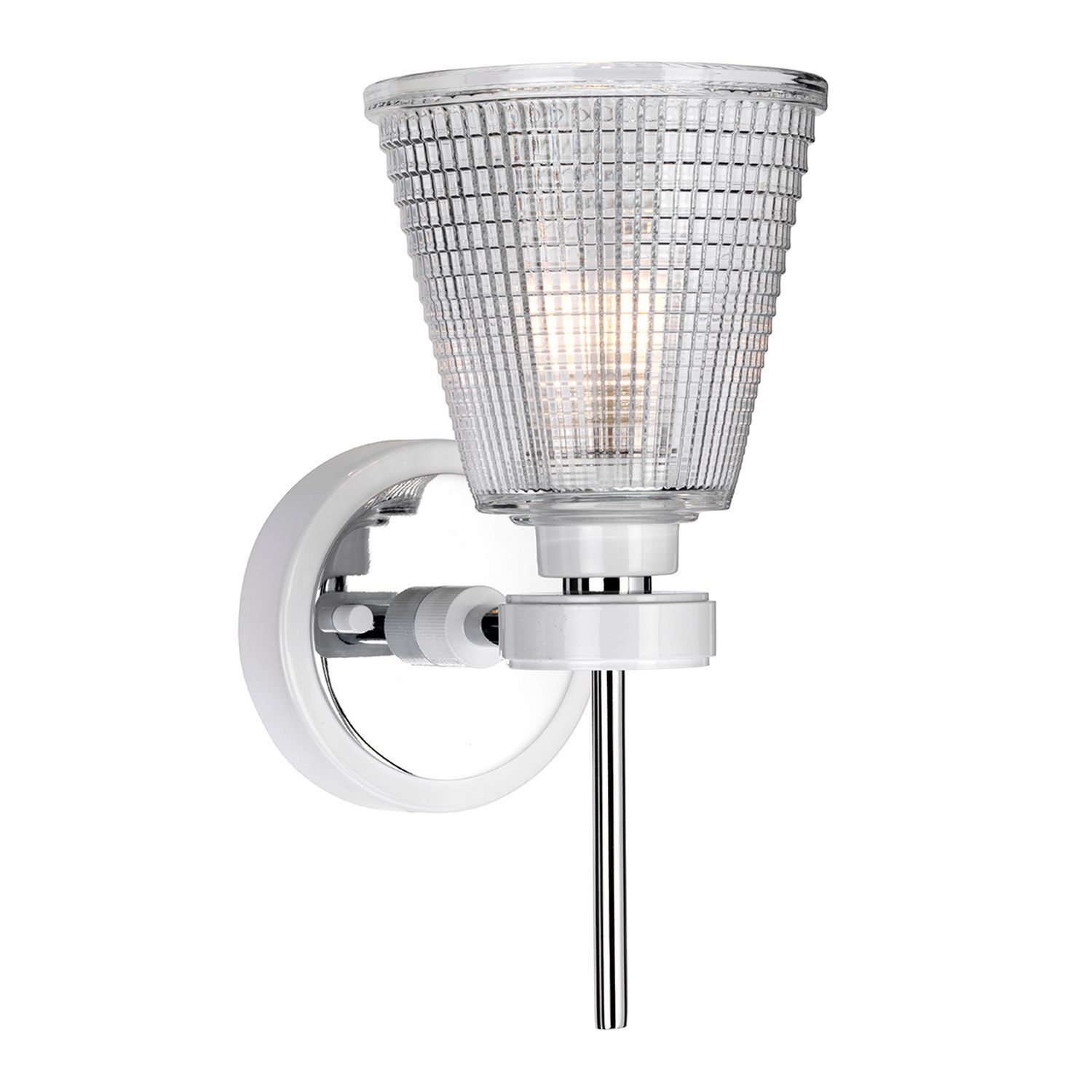 Lampe LED salle de bain verre IP44 chrome blanc ajustable