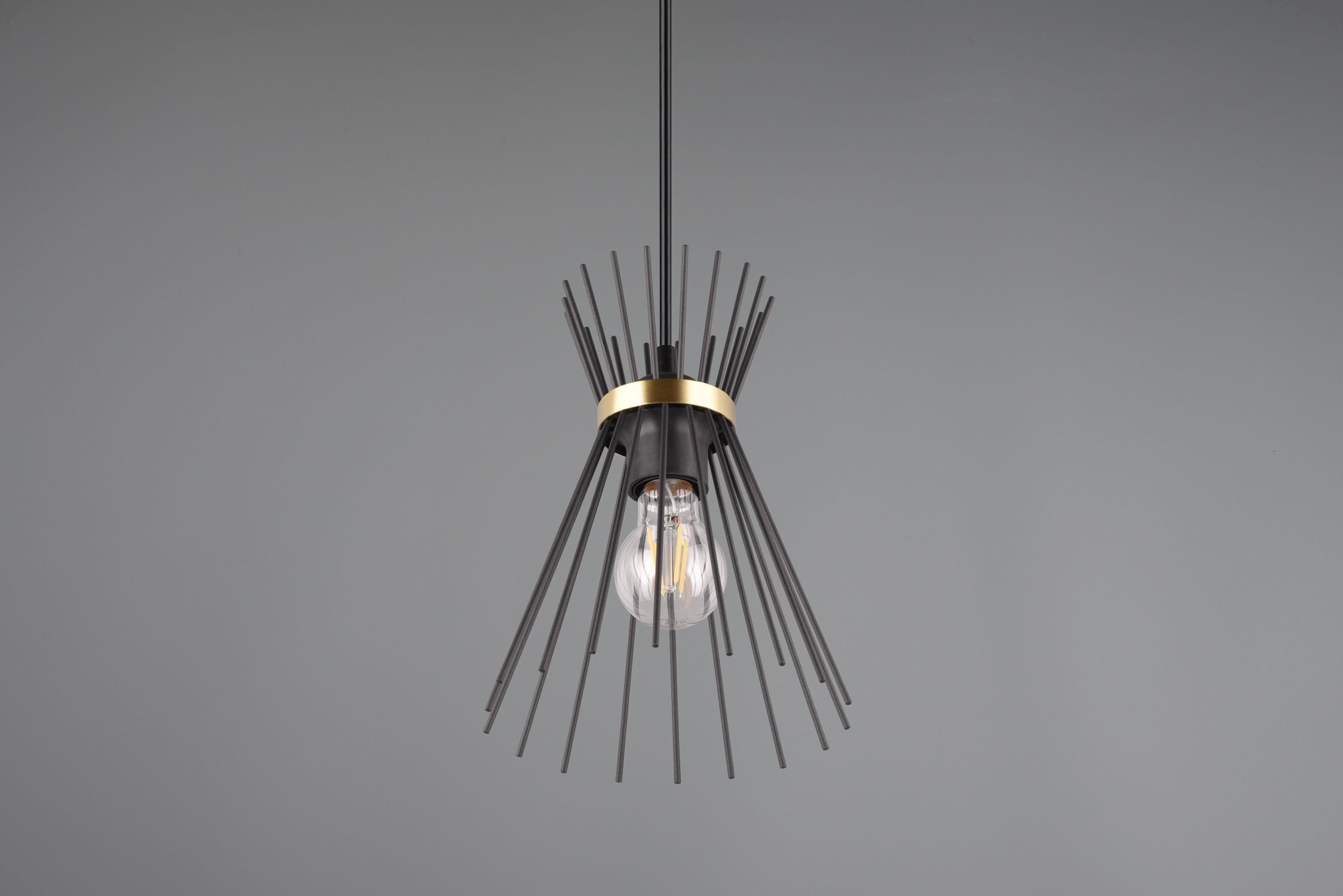 Suspension décorative noir or E27 Ø20 cm rond Leuchter, Lampe, Leuchte