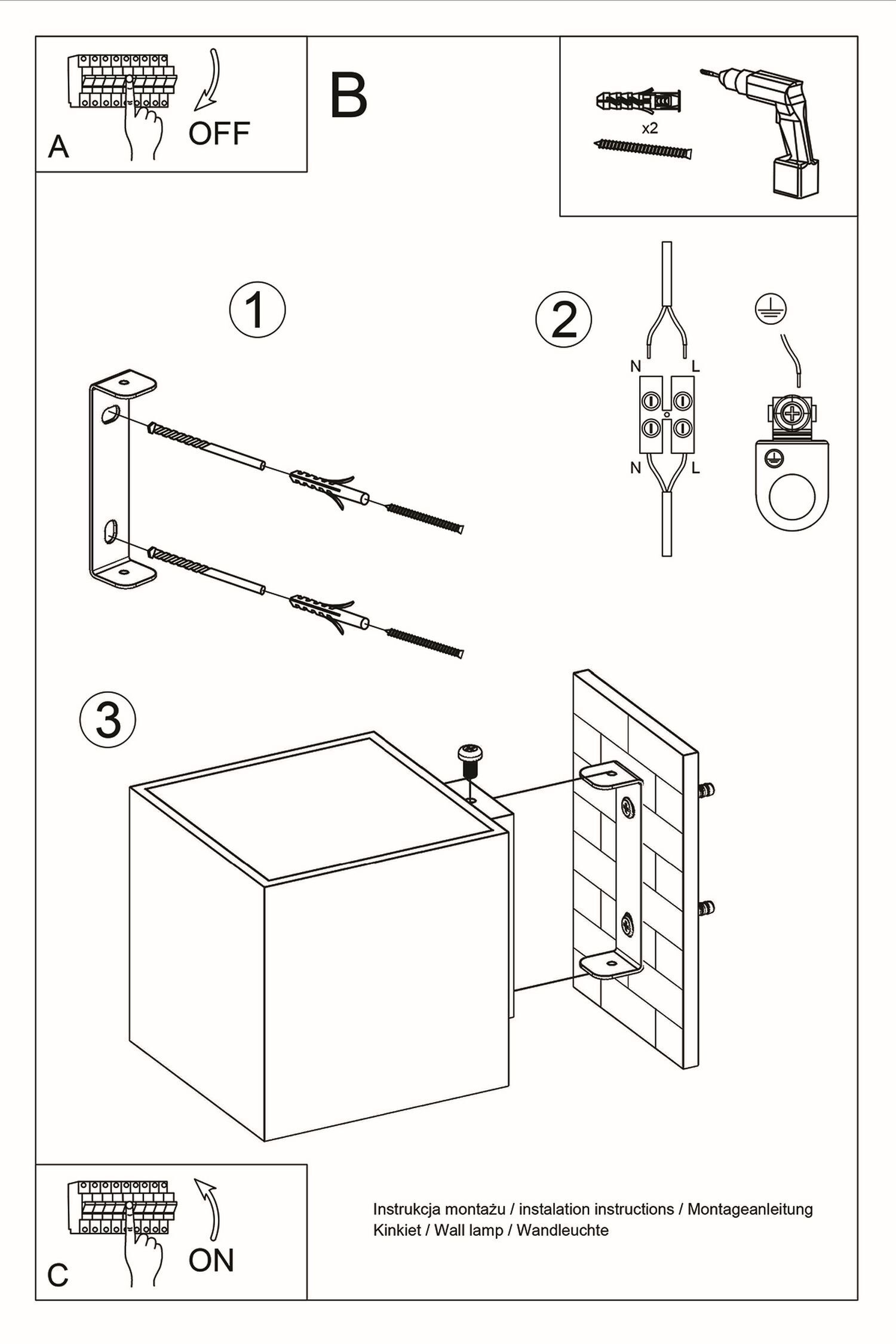 Wandleuchte Beton Olivgrün G9 T:12 cm Up Down Indirekt Diagramm, Handlung, CAD-Diagramm