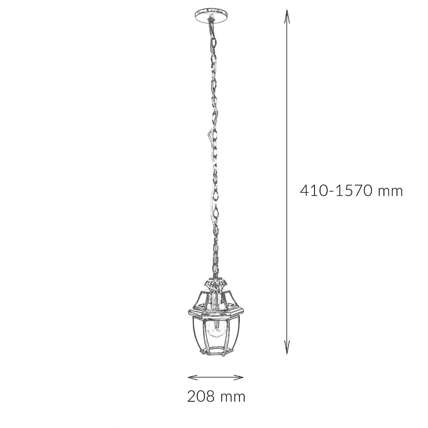 Outdoor Hängeleuchte Messing Glas Vintage Design E27