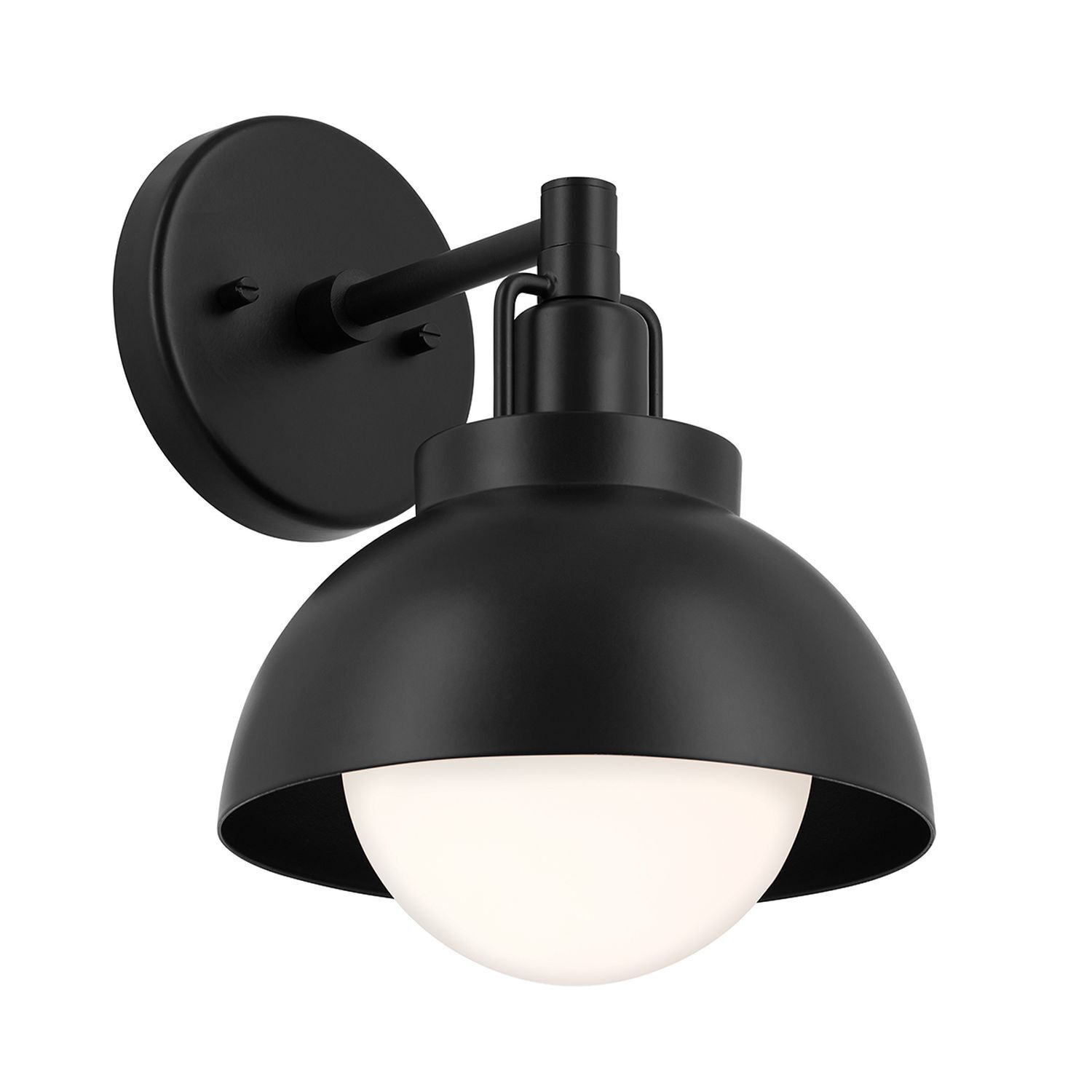 Wandleuchte, Wandlampe, Schwarz, Metall, Glaskugel