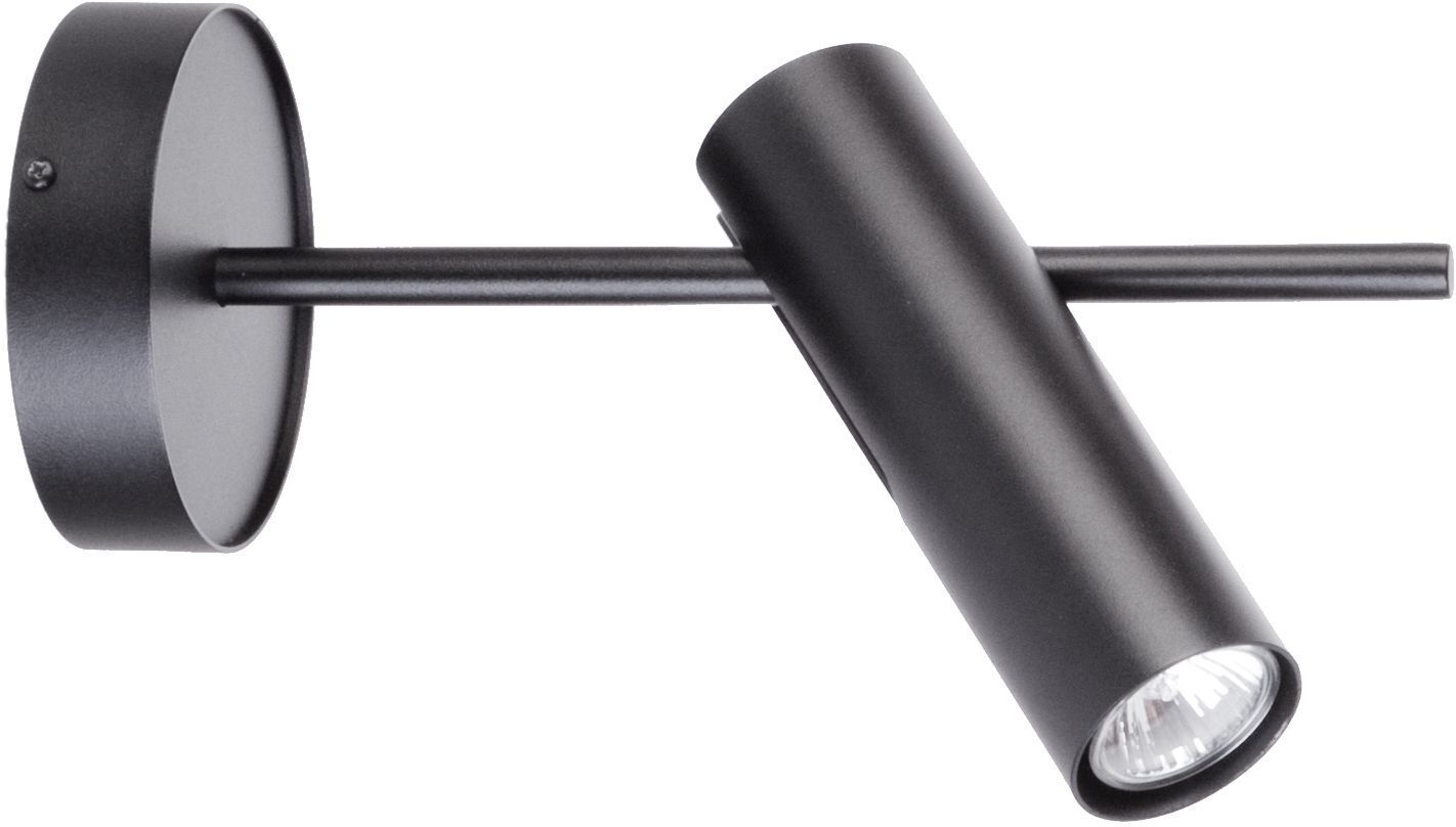 Wandspot Schwarz Metall Zylinder GU10 verstellbar