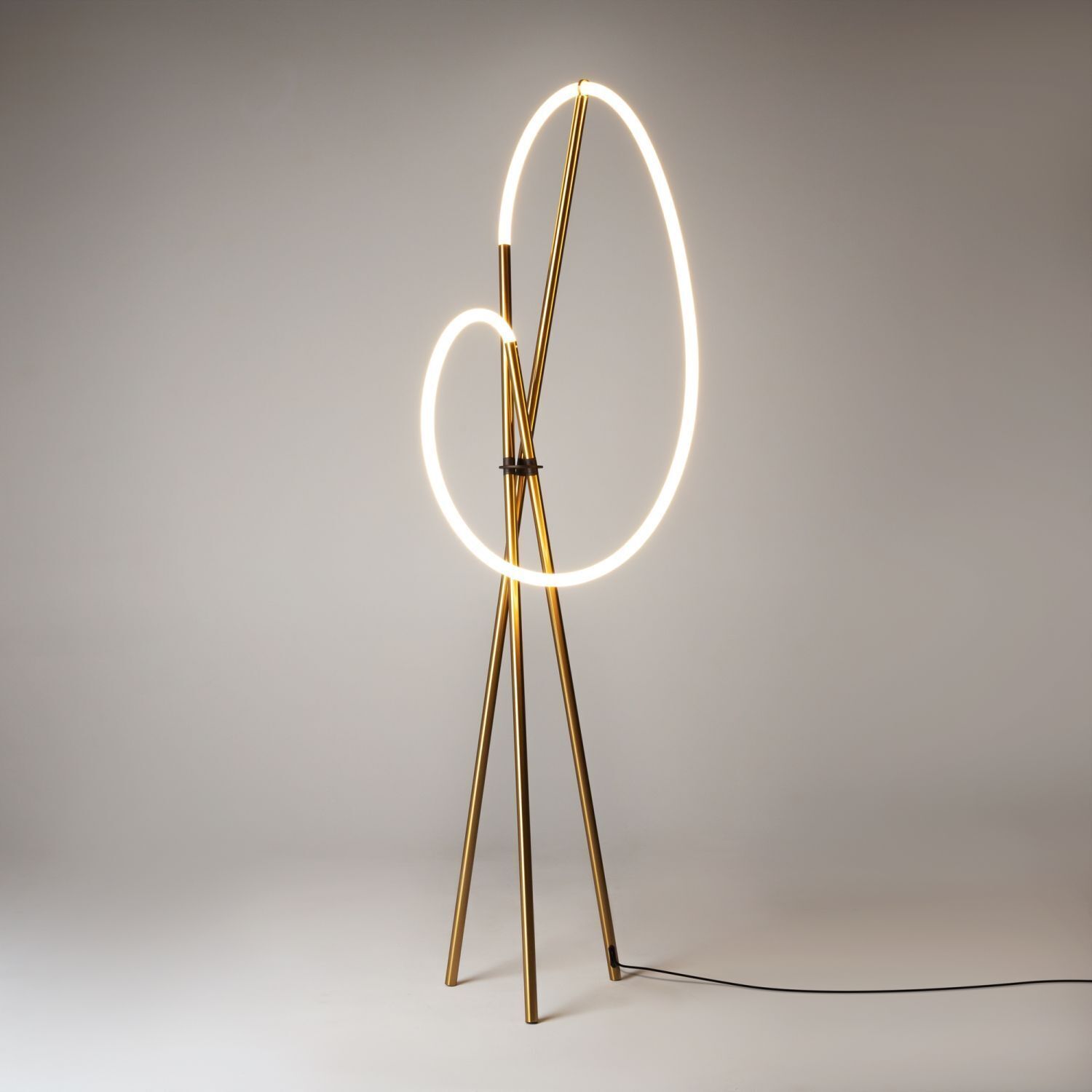 neon Licht, Rings Licht, Standlampe, Goldfarbe, moderne Dekoration
