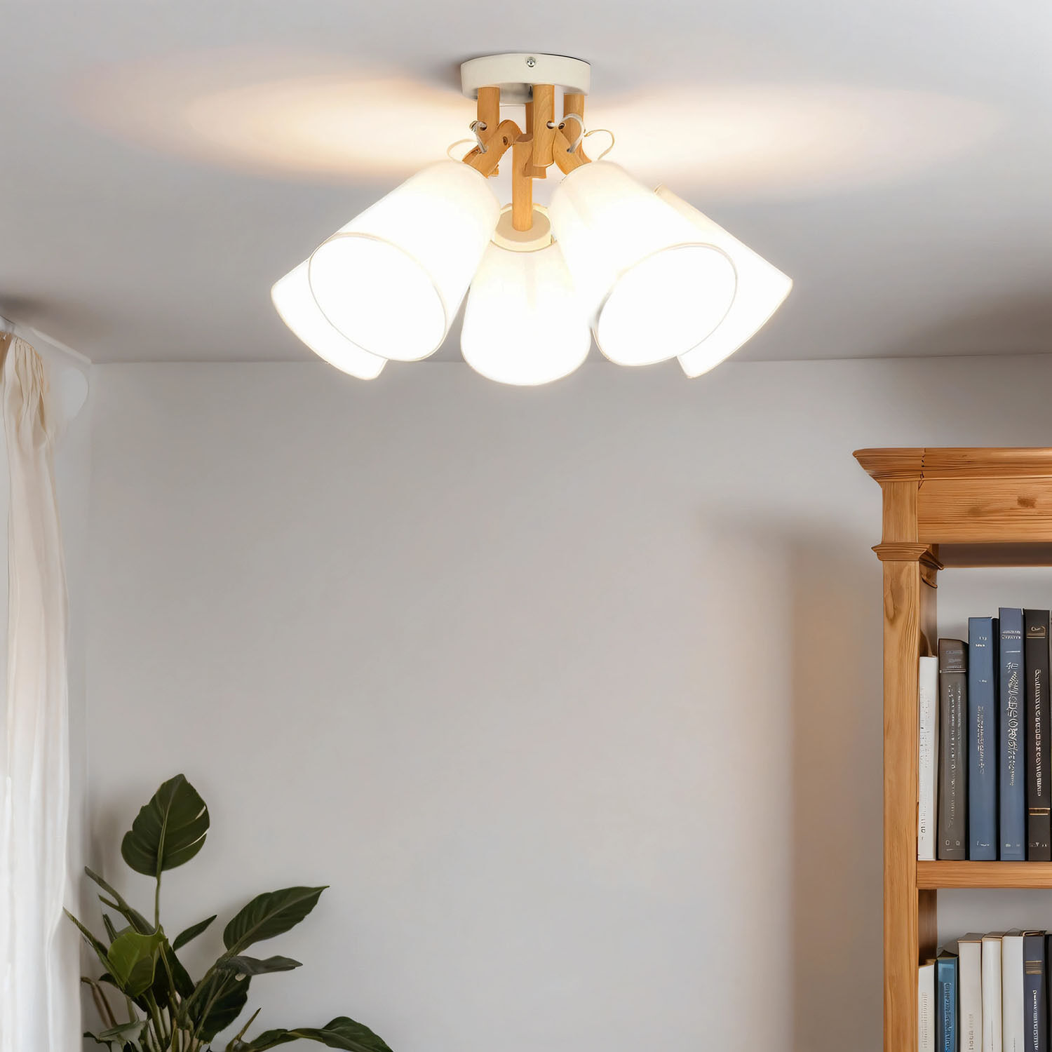 Deckenlampe VAIO Weiß 5-flmg Deckenleuchte, Lampe, Pflanze, Leuchte