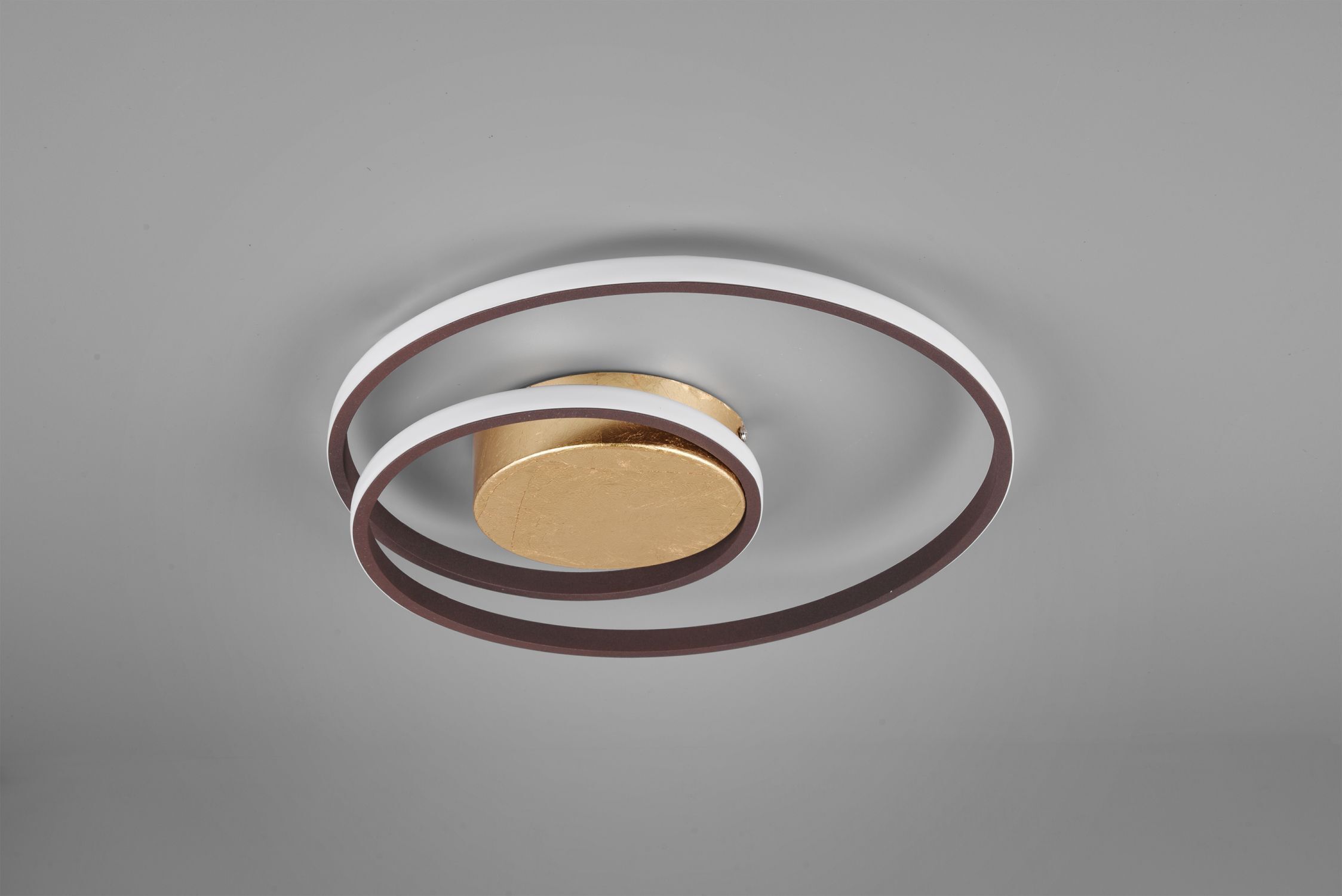 LED Deckenleuchte Metall Rost Schwarz B:39 cm Spirale Deckenleuchte