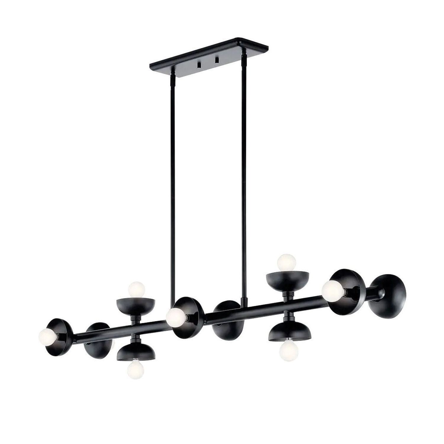 Pendelleuchte Schwarz Metall 121,9 cm lang H: max. 120 cm E14 Leuchter, Lampe
