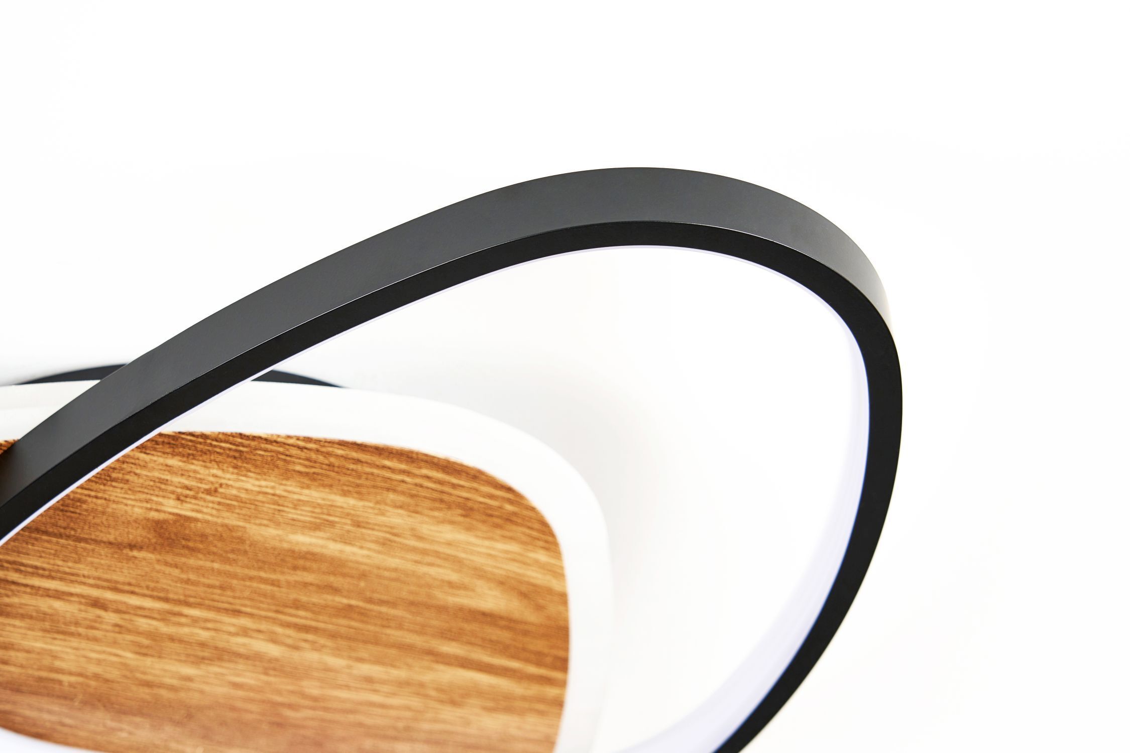 LED Deckenleuchte Schwarz Weiß 3000/4000/6500 K 35 cm Lampe, Licht, Holz, Metall, Gegliedert