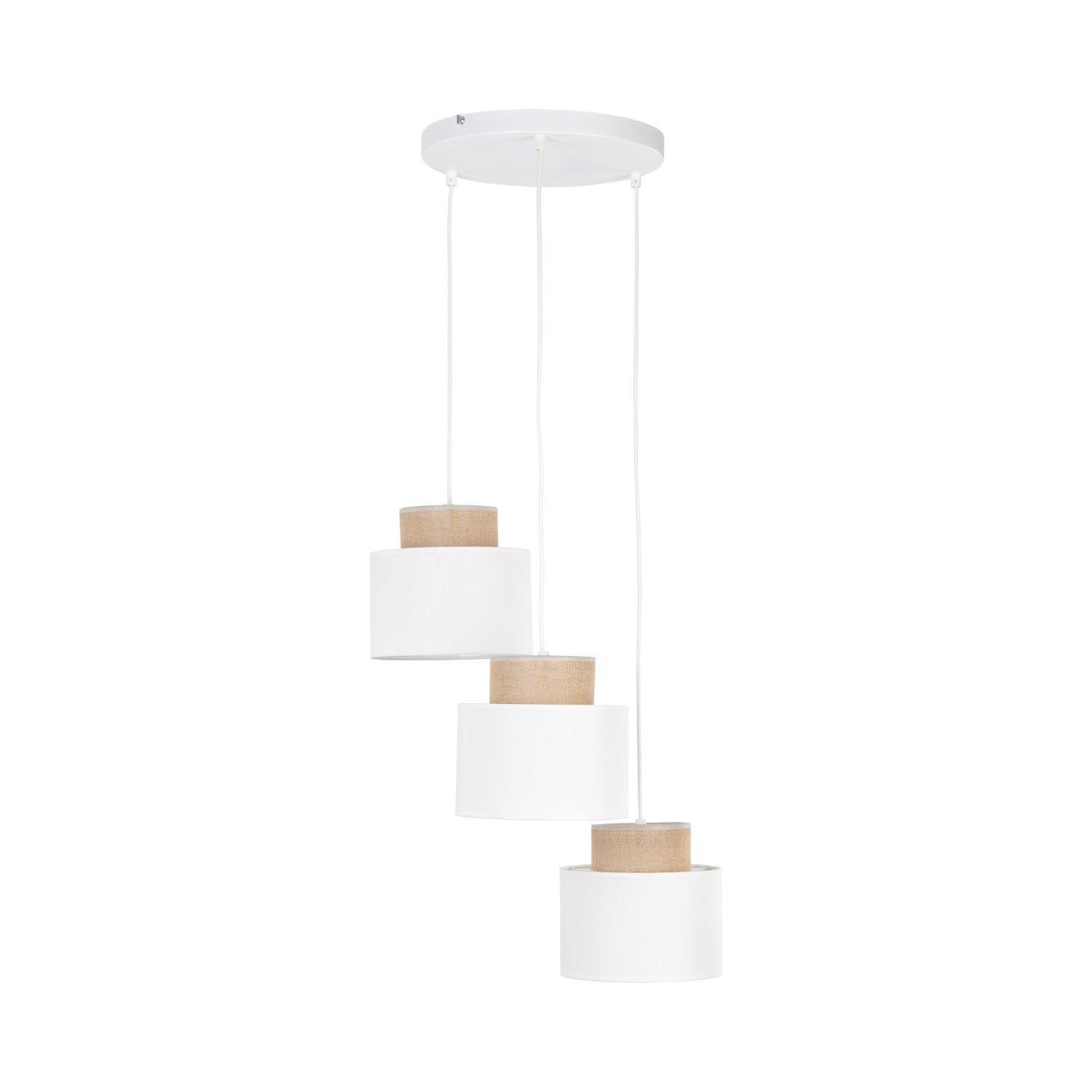 Suspension réglable tissu jute H : max. 1,1 m 3x E27