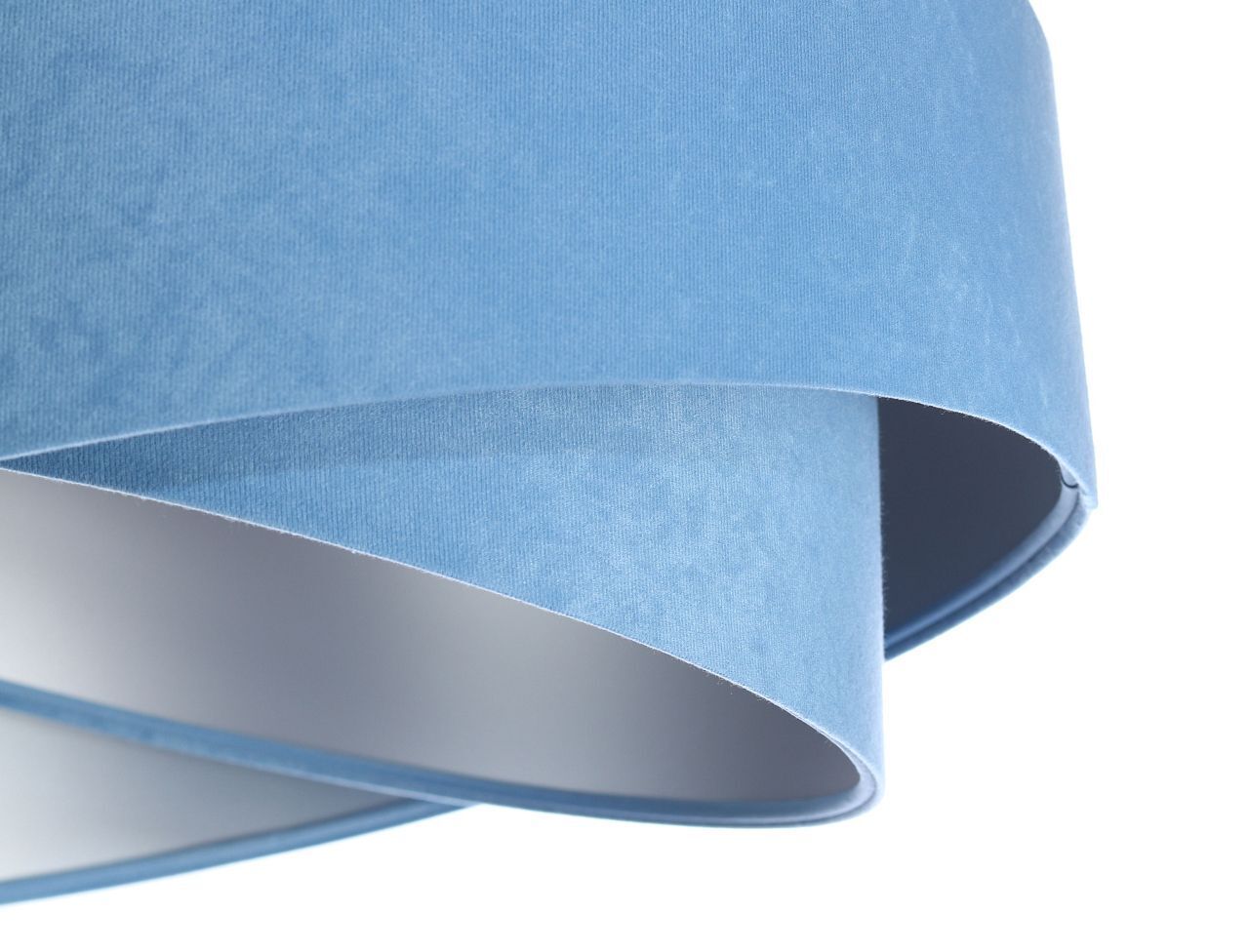 Pendelleuchte Blau Silber E27 rund Ø 50 cm Velours Optik