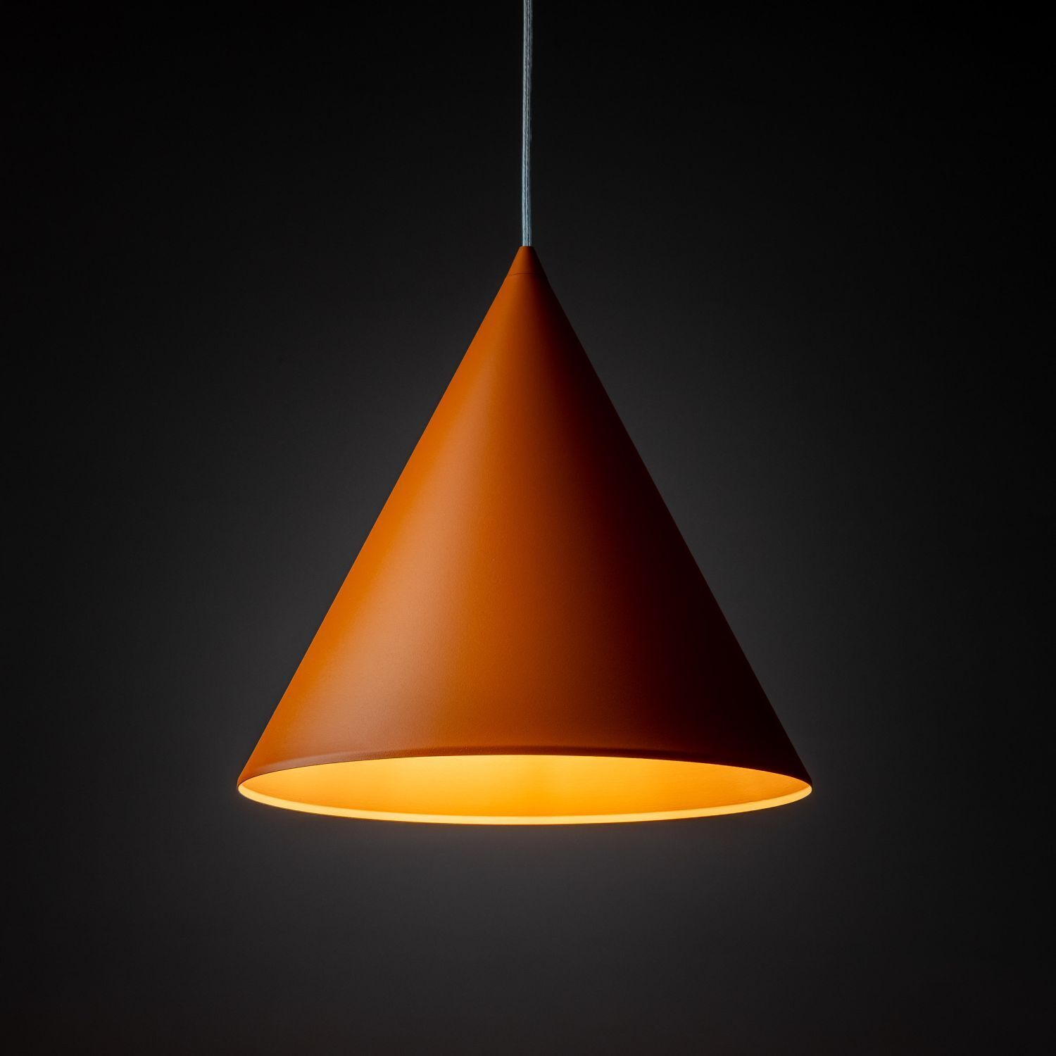 Hängeleuchte Metall Ø 32 cm H: max. 165 cm Orange E27 Lampe, Lampenschirm, Beleuchtung