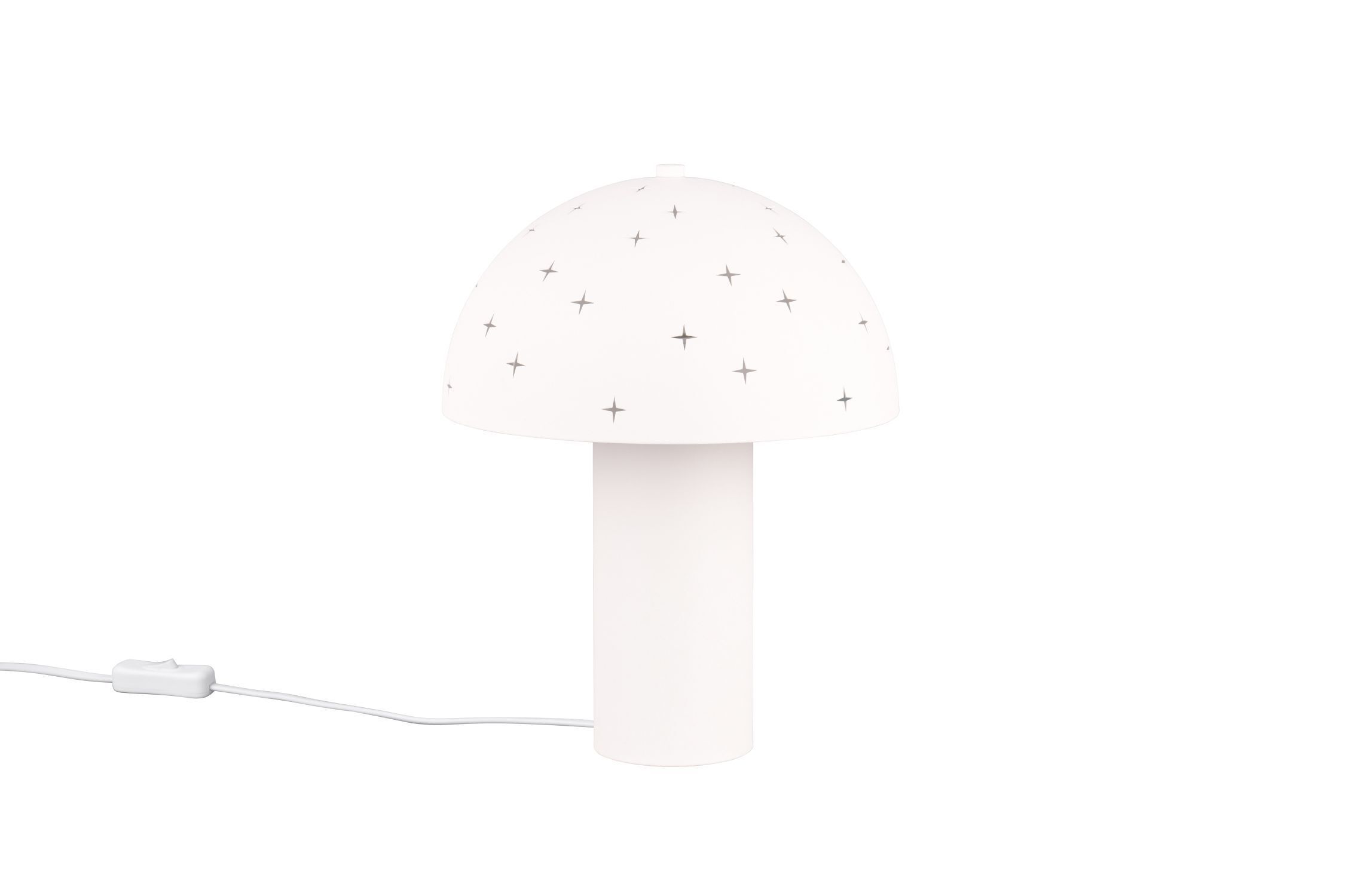 Lampe de table stylée Blanc Métal E14 32,5 cm Étoiles