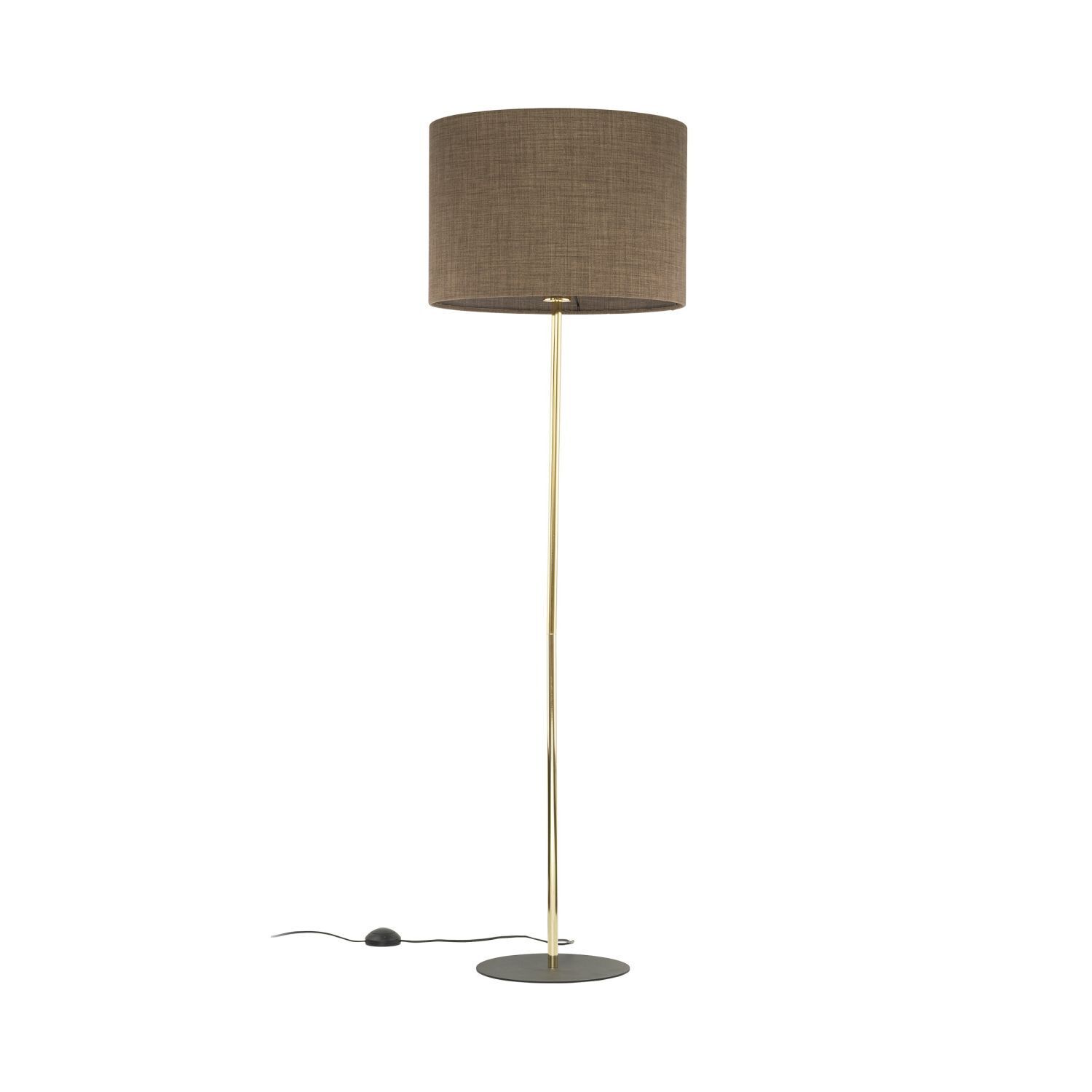 Stehleuchte Metall Stoff E27 160 cm Ø 50 cm in Gold Braun Lampe, Lampenschirm