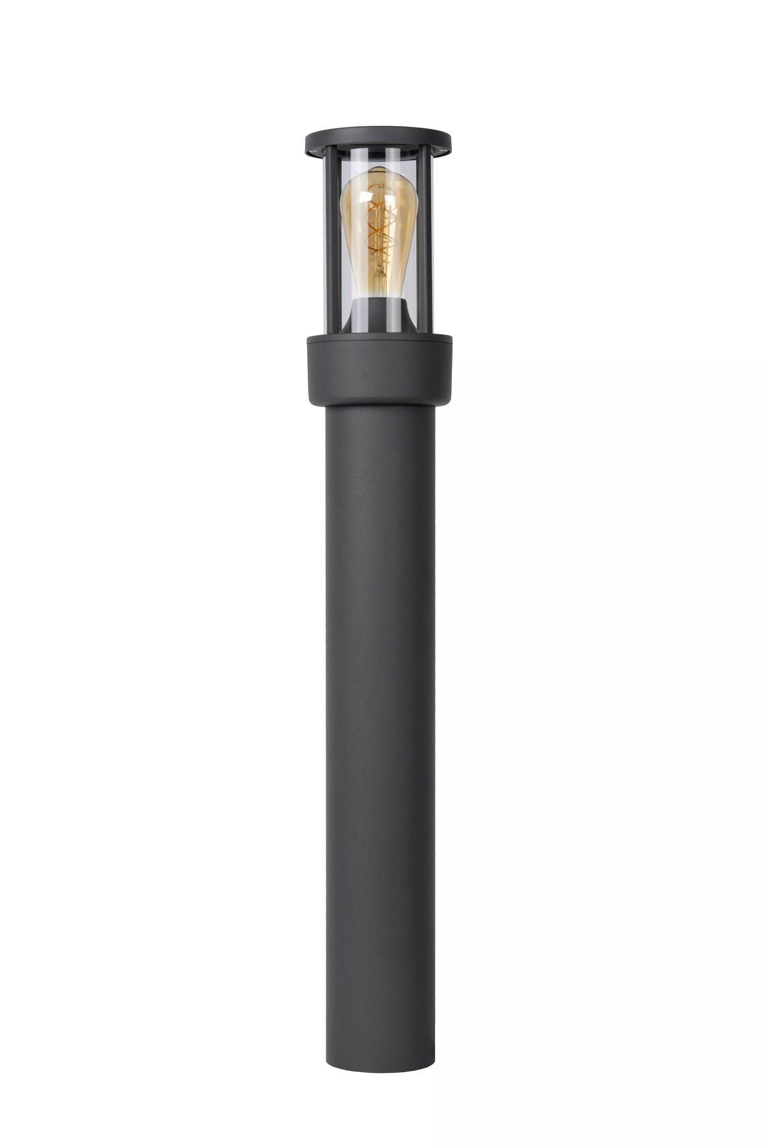 Stehlampe mit Bewegungsmelder Aluminium Glas 80 cm E27