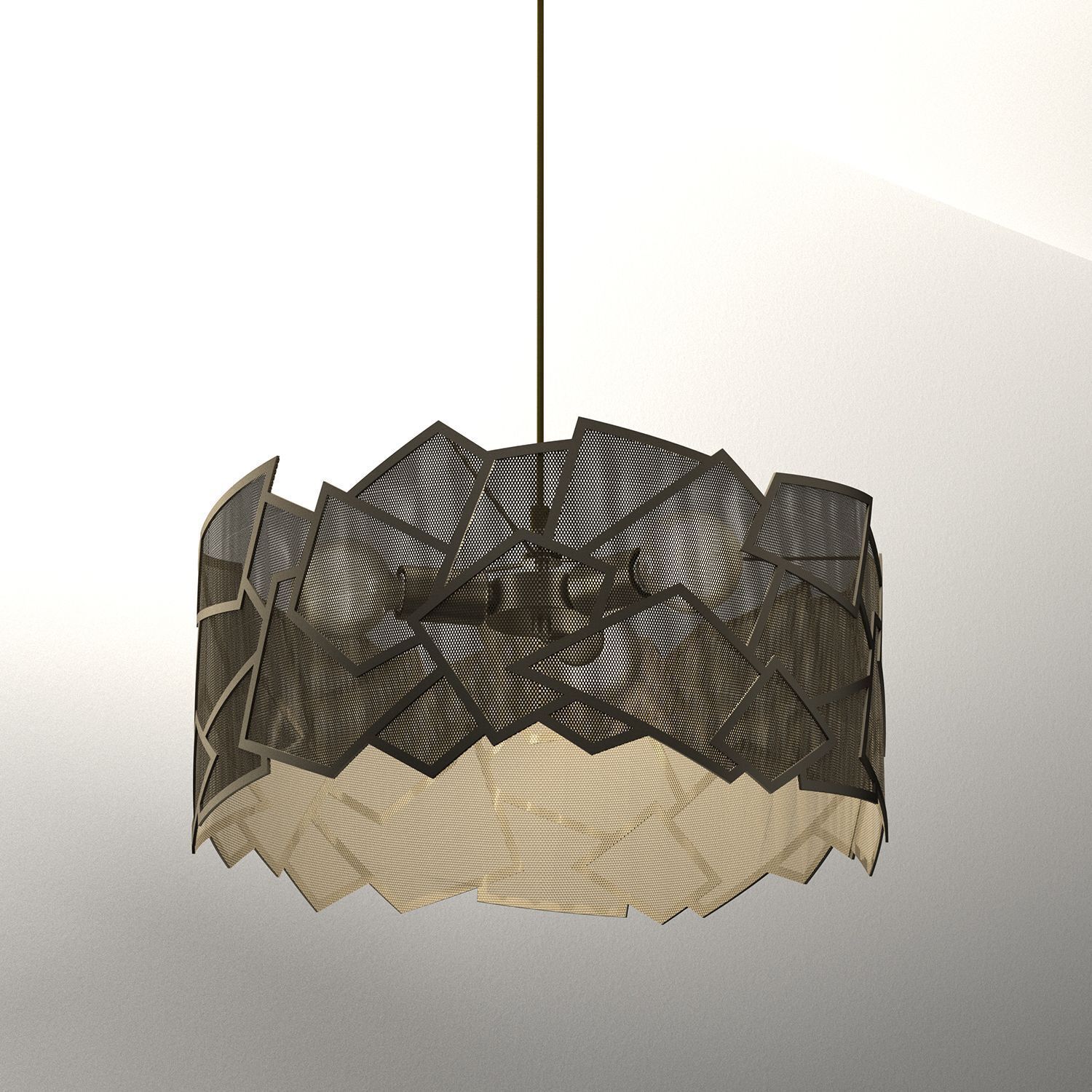 Moderne Pendelleuchte in Gold B:49,5 cm E27 dekorativ Leuchter, Lampe