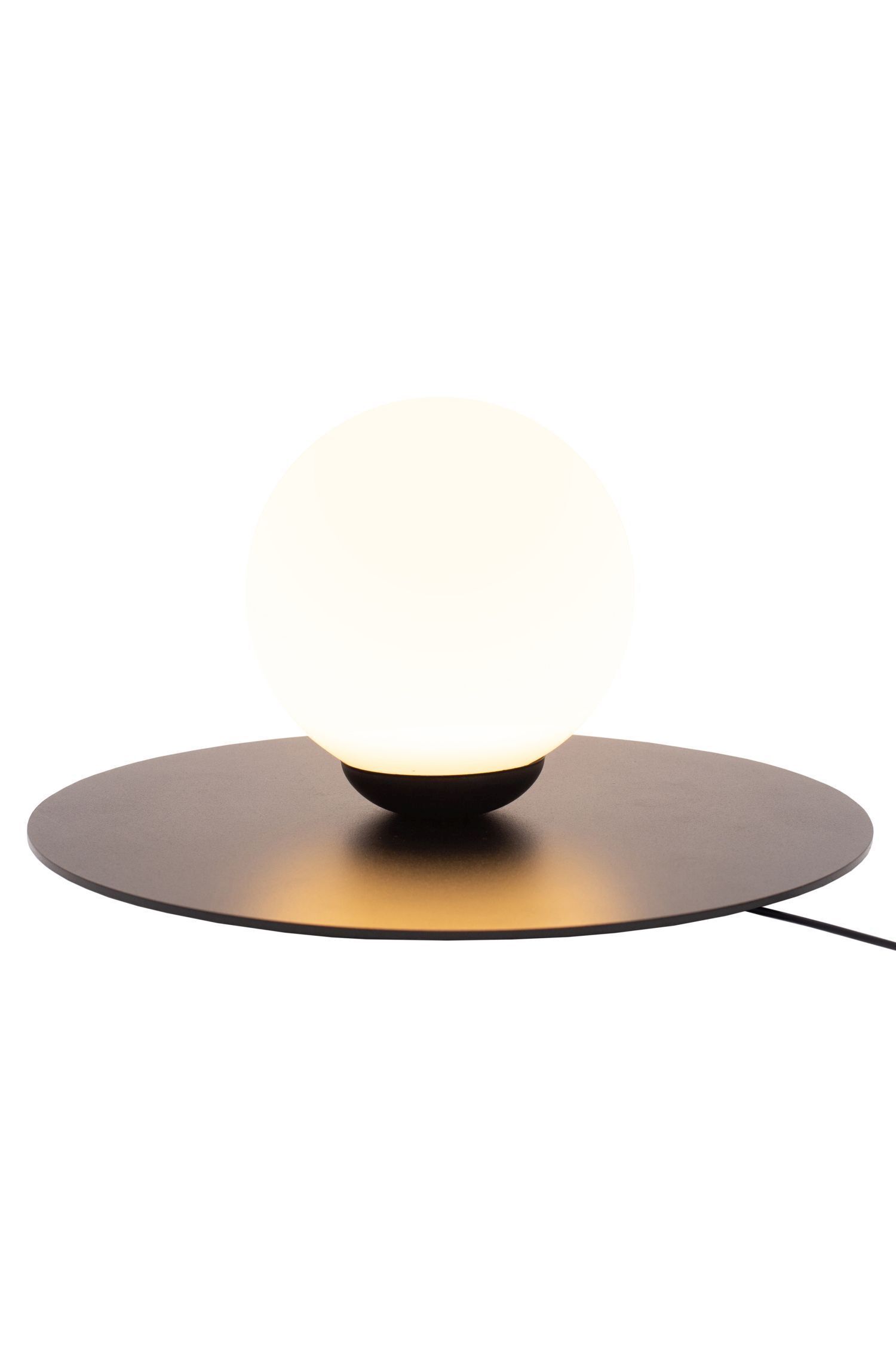Nachttischlampe Glaskugel blendarm E27 15 cm in Schwarz