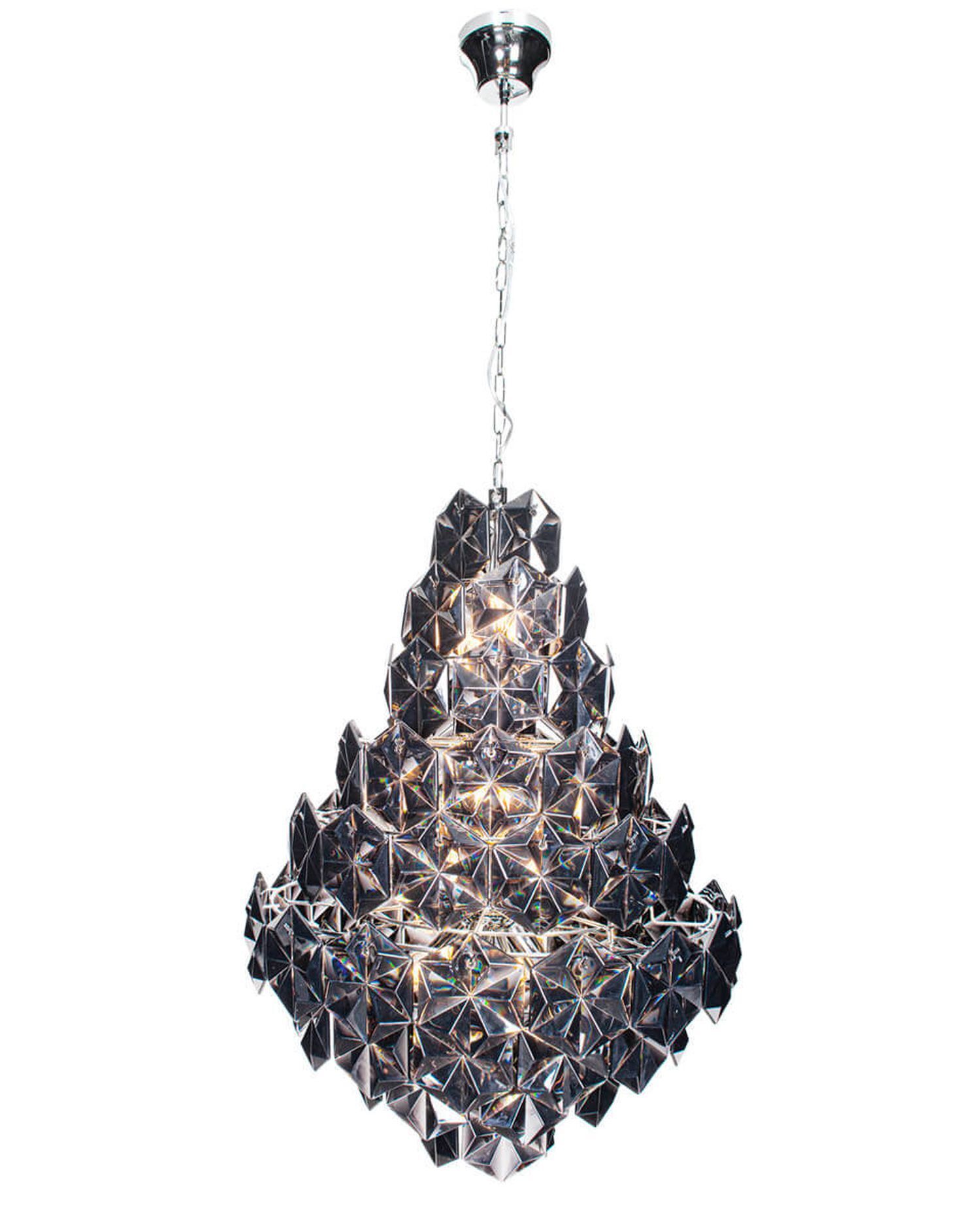 Kristall Kronleuchter Schwarz 11x E14 58 cm breit Modern