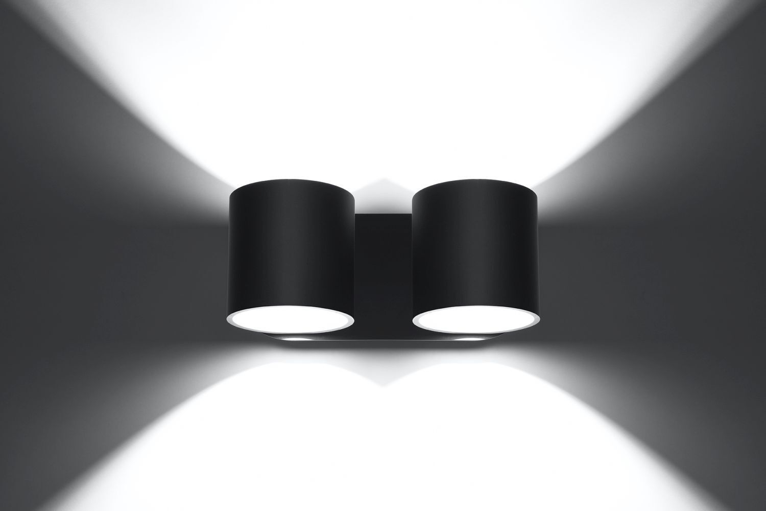 Metall Wandleuchte Schwarz B:26cm H:12cm Modern 2x G9