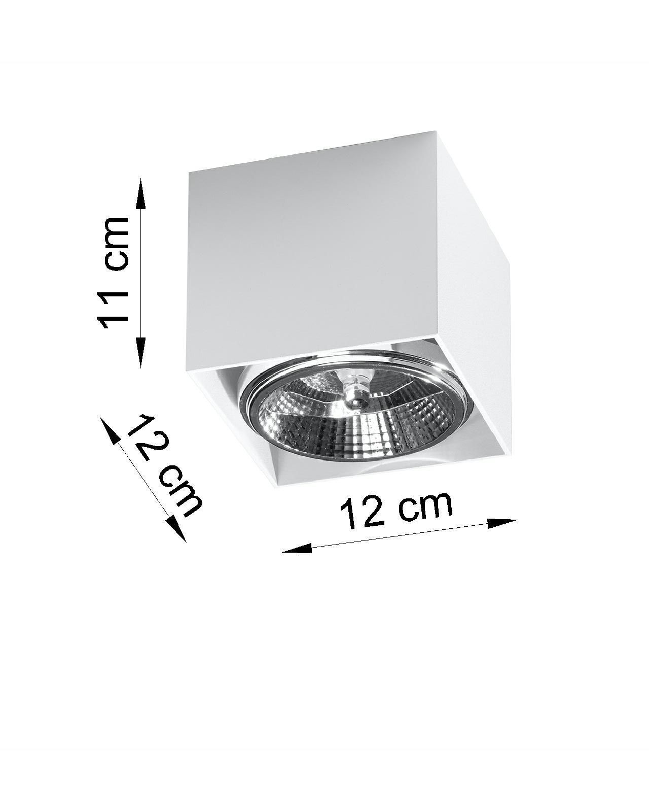 Weißer Spot Decke B:12cm klein GU0 Aluminium