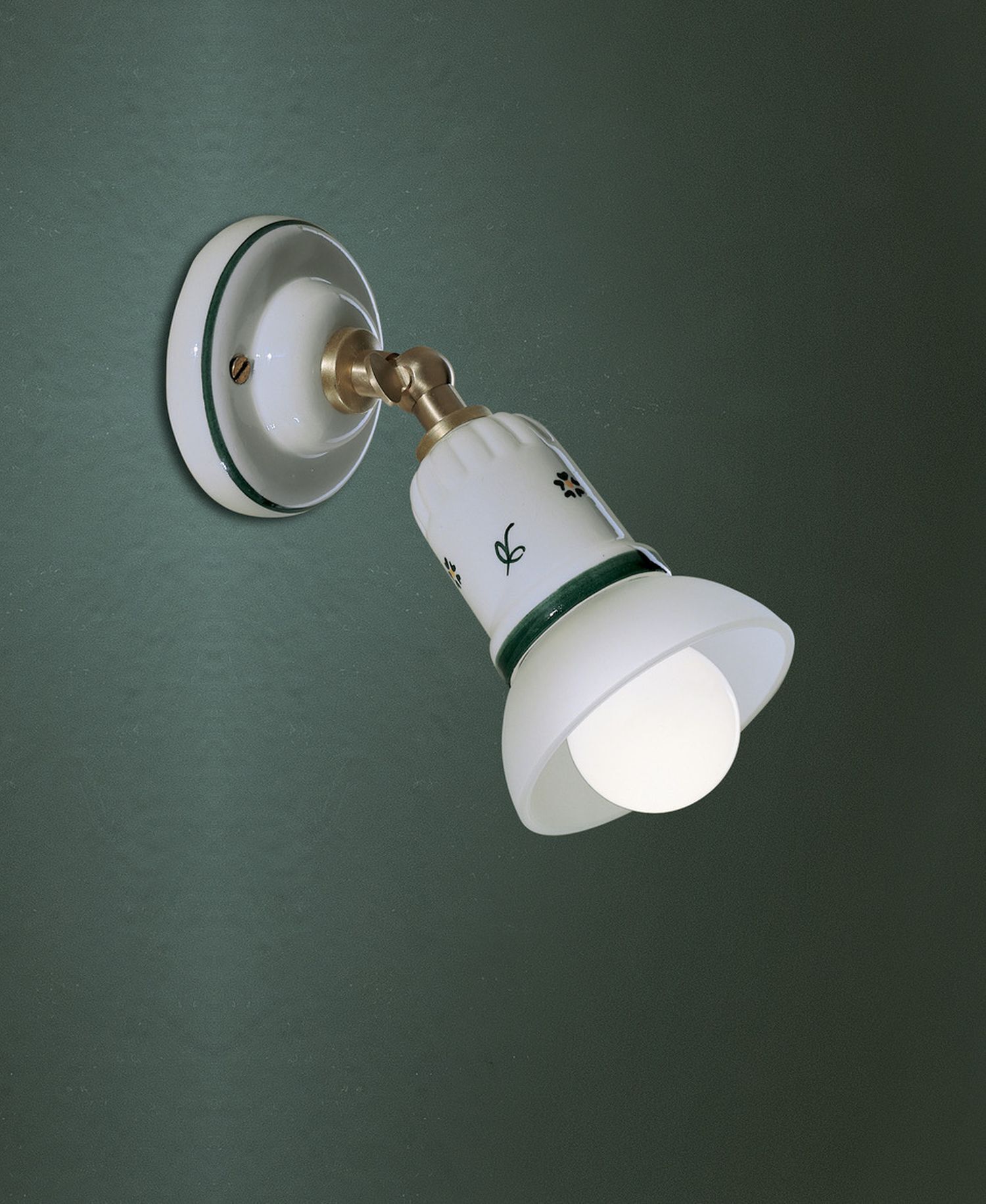 Wandspot Metall Keramik E14 verstellbar Landhaus DILICA Leuchte