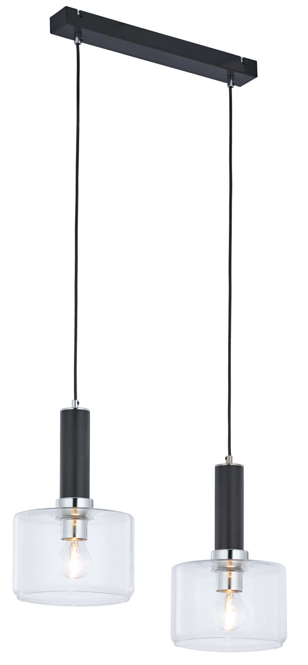 Suspension longue métal noir E27 orientable