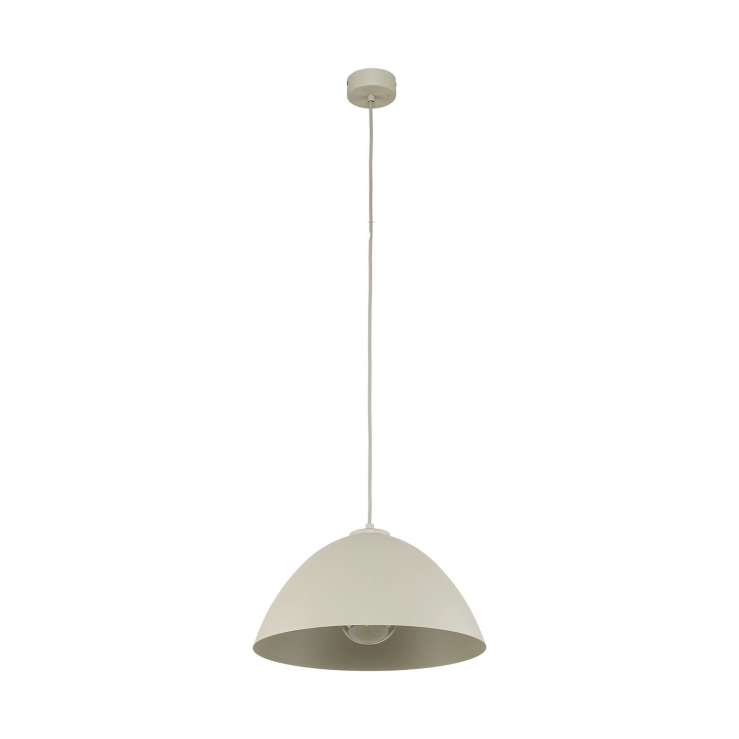 Pendelleuchte Metall Beige Ø 34 cm rund Höhe verstellbar E27 Lampe