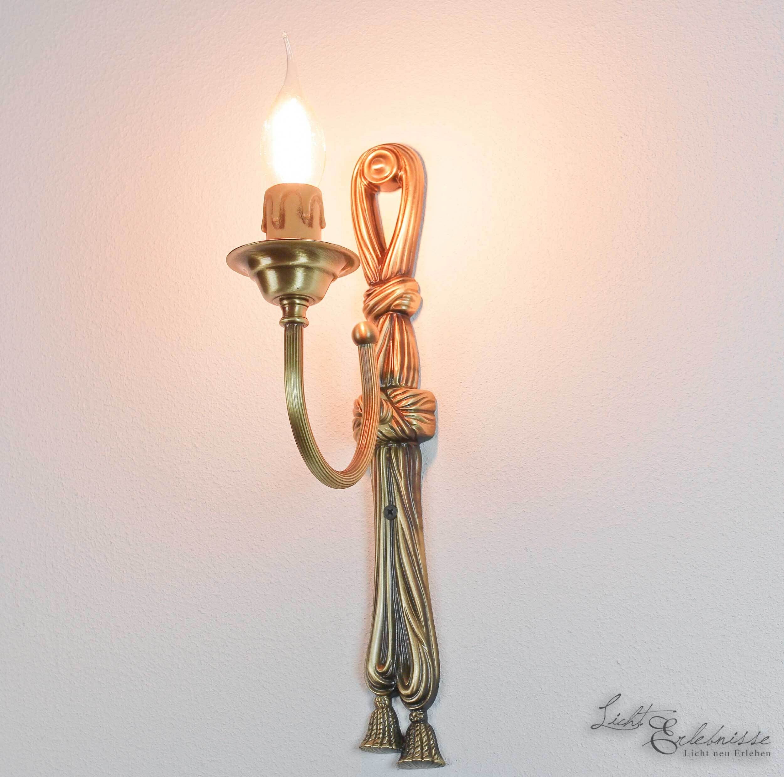 Leuchter Wandlampe aus Echt-Messing in Bronze