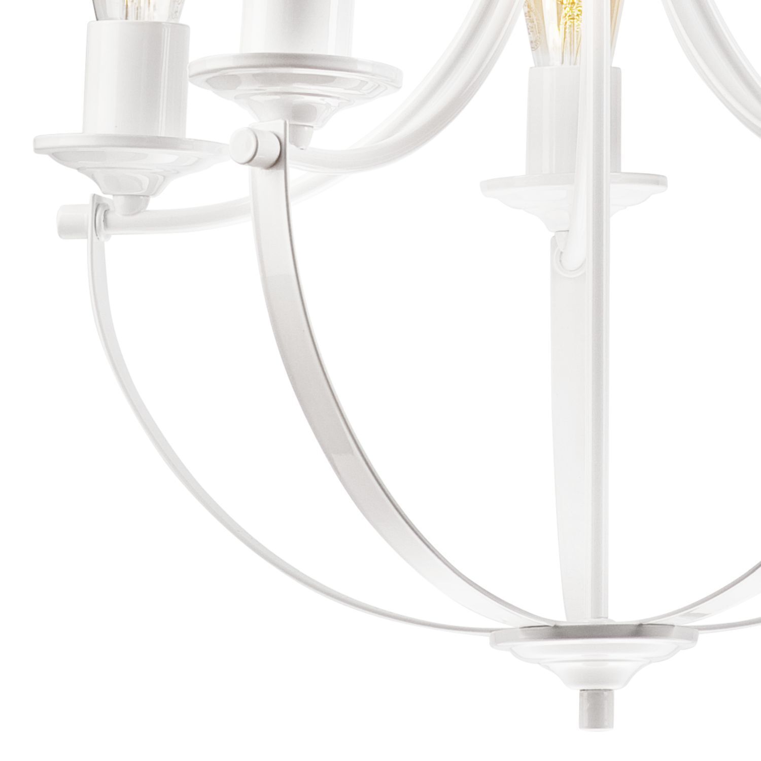 Lustre Rustique Blanc Métal Ø 45 cm 5-flamme E27