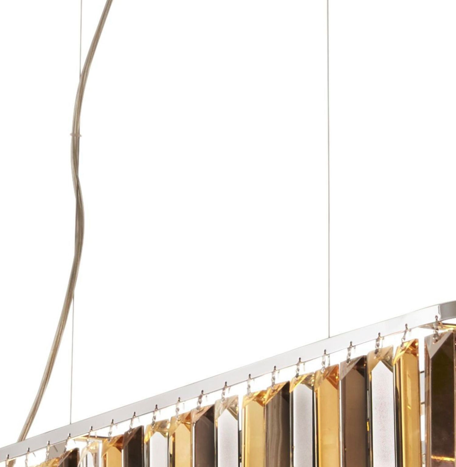 Lampe à suspendre allongée L : 100 cm E14 cristal métal art nouveau
