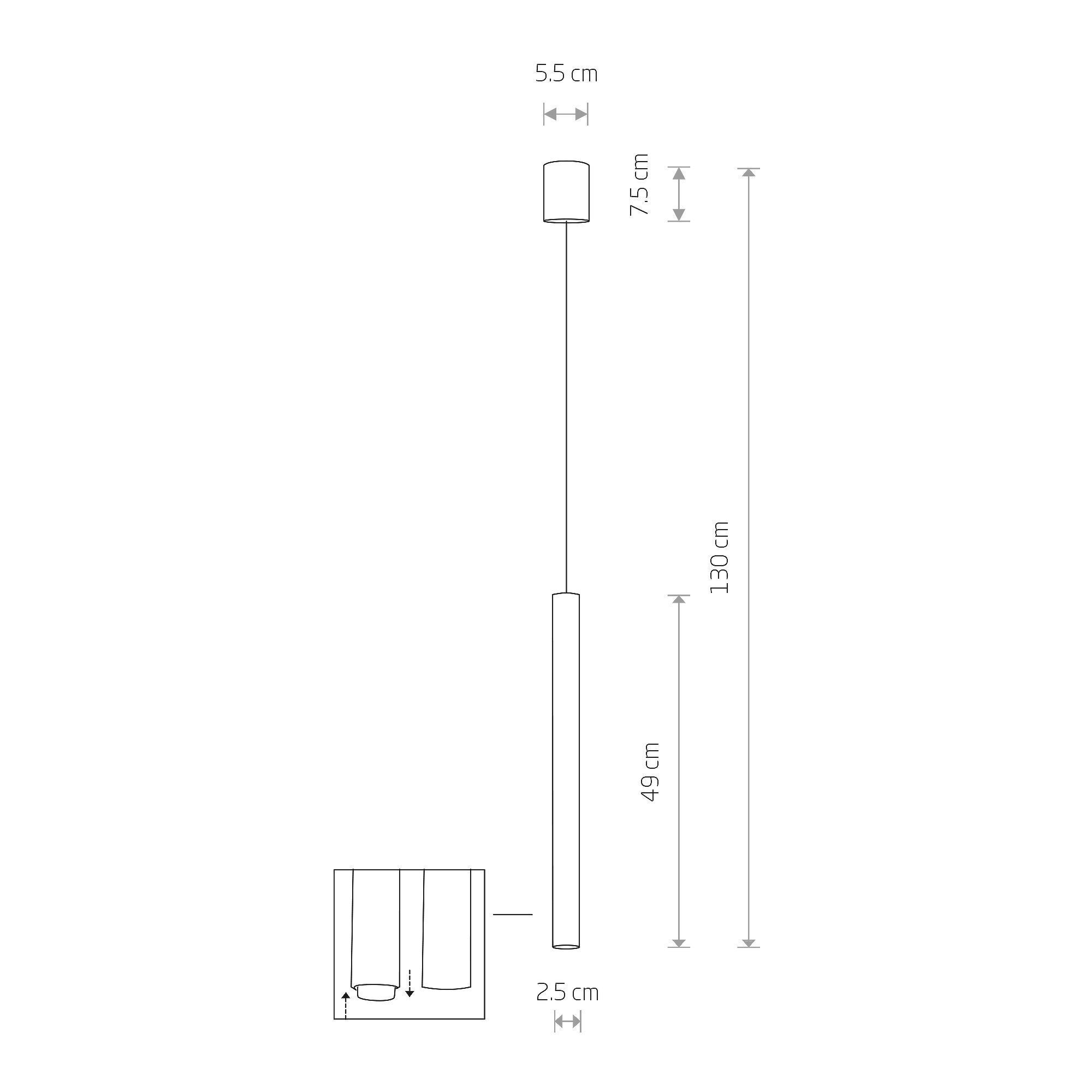 haengelampe-moderne-kuechenbeleuchtung-esstischlampe-cult-1x-g9-bis-10-w-braun-matt-le111938-04 spannlampe, deckenleuchte, lampe, linear, höhenverstellbar