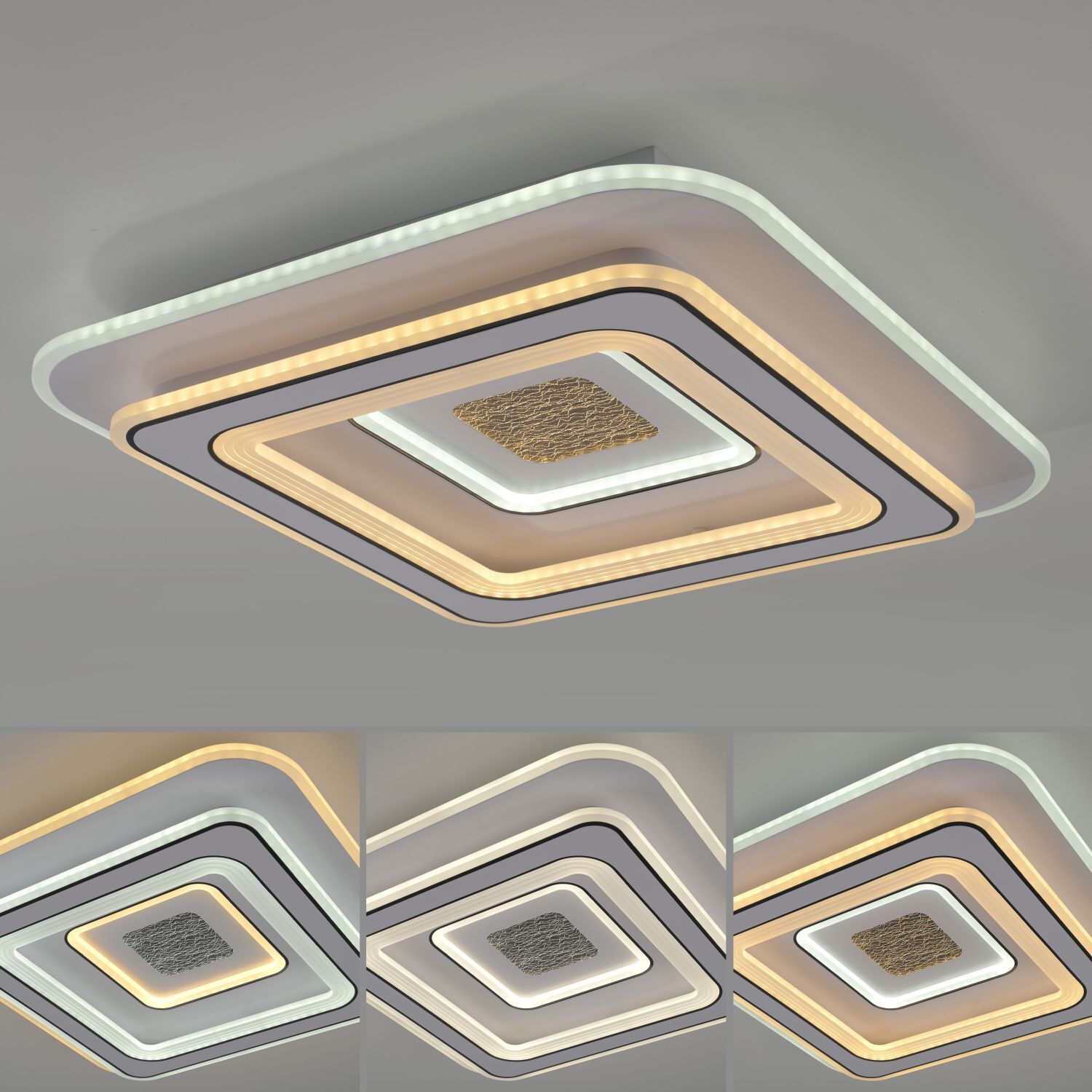 Lampe de plafonnier LED Variateur Télécommande 6500 lm Veilleuse