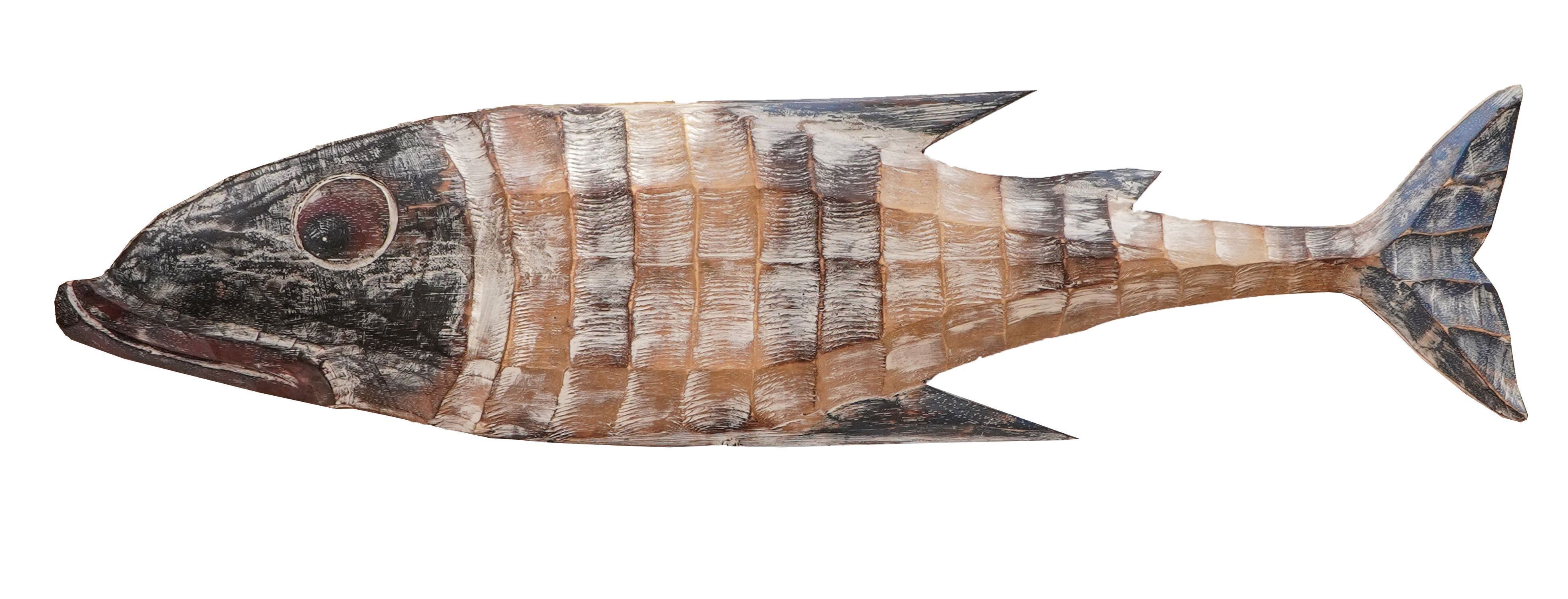 Décoration murale en bois poisson 100 cm de long artisanat shabby