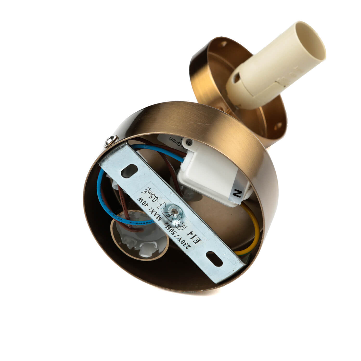 Lampe de salle de bain IP44 avec interrupteur en laiton blanc Band