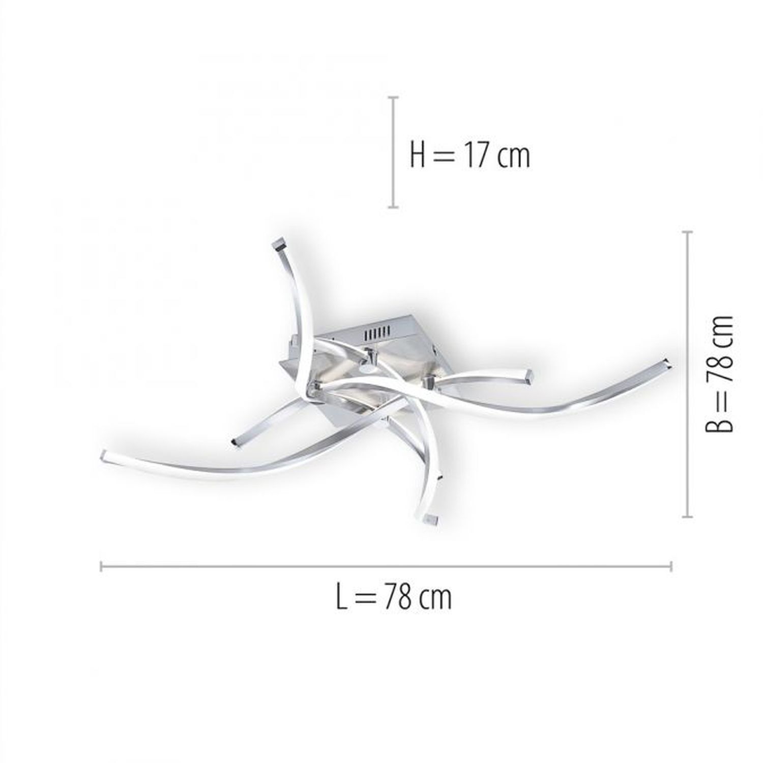 Lampe de plafonnier LED à intensité variable en acier L:78 cm 27 W 2400 lm