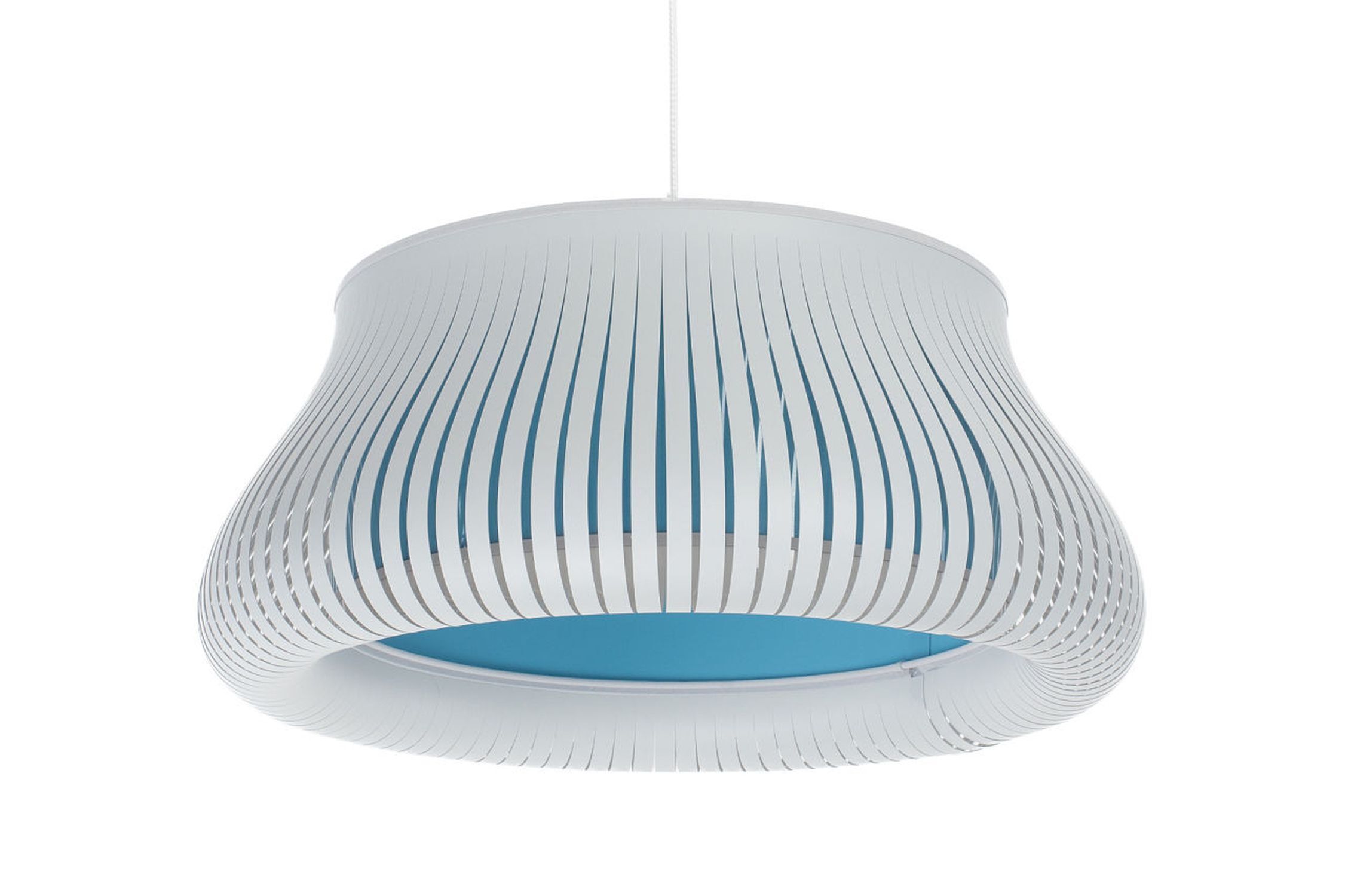 Hängelampe Blau Weiß gemütlich E27 Ø30 cm rund blendarm