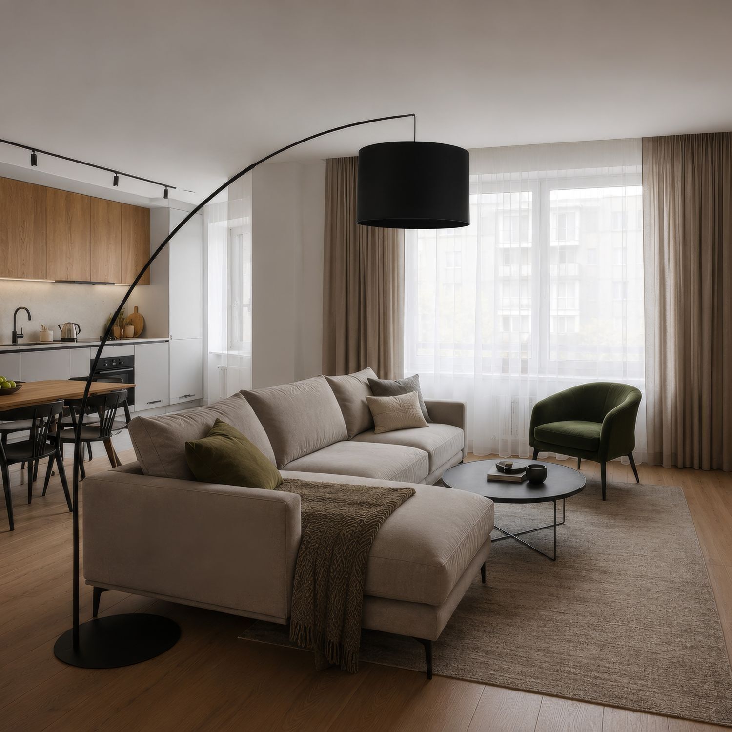 stehleuchte-stehlampe-aurea-1-flammig-schwarz-modern-290-3 Wohnzimmer, Sofa, Sessel, Couchtisch, Vorhänge