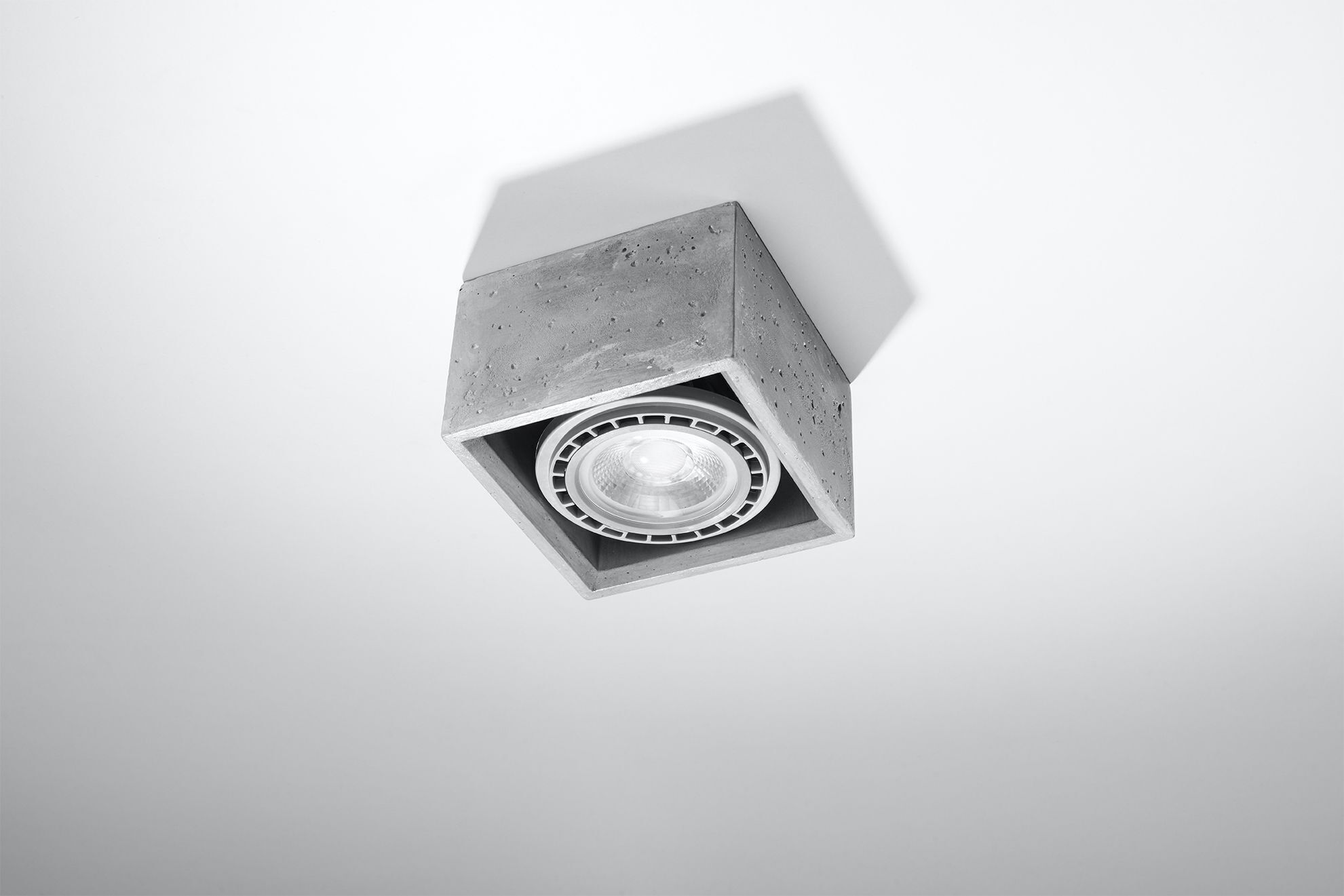 Deckenleuchte Beton Grau eckig B: 14 cm klein GU10 Beleuchtung, Maschine, Rad