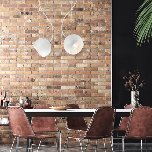 Lampe Wohnzimmer Hängelampe Weiß Metall länglich