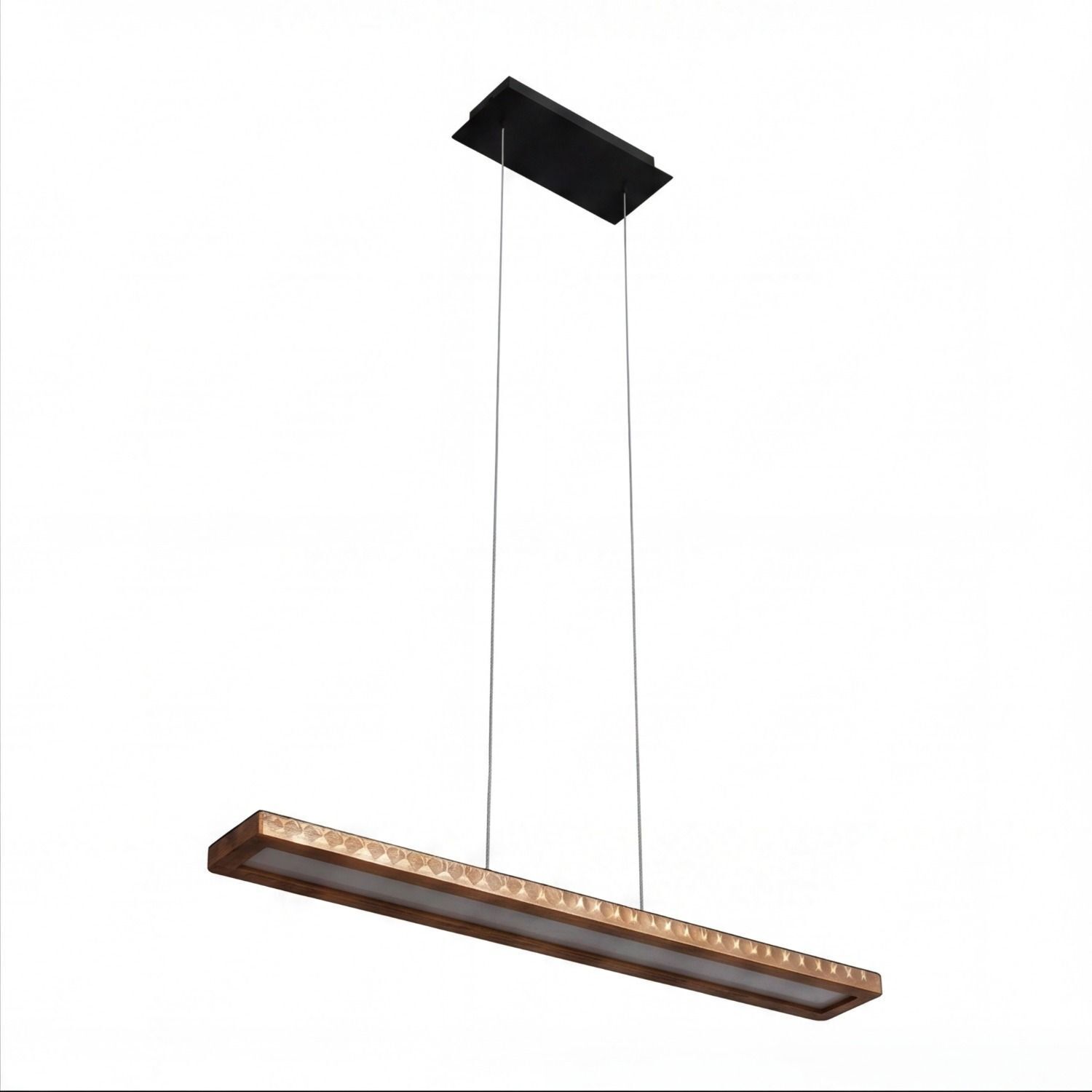 LED Pendelleuchte dimmbar Holz Aluminium 70 cm 3000 K hängelampe, pendellampe, holz, LED, futuristische lampe
