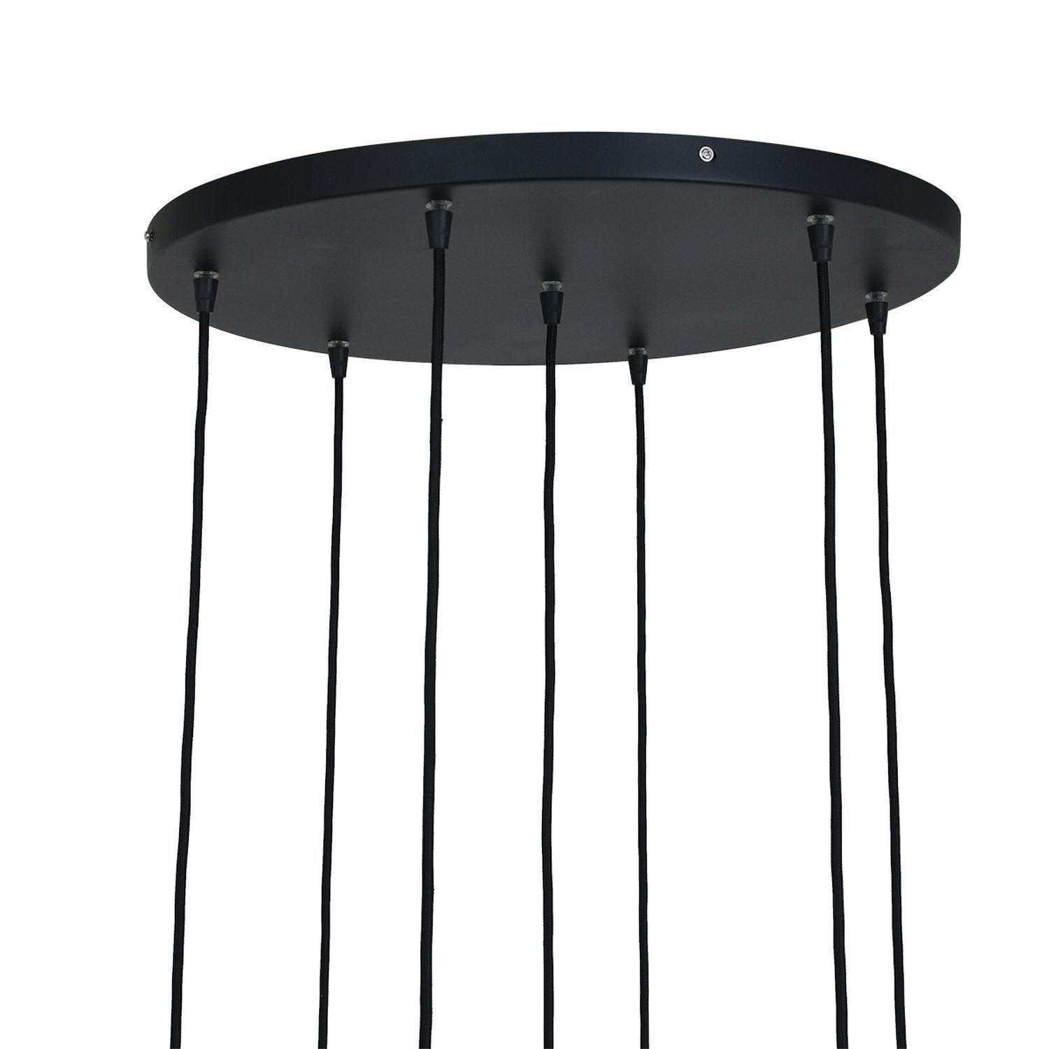 Lampe à suspendre verre métal noir gris fumé Ø50 cm rond