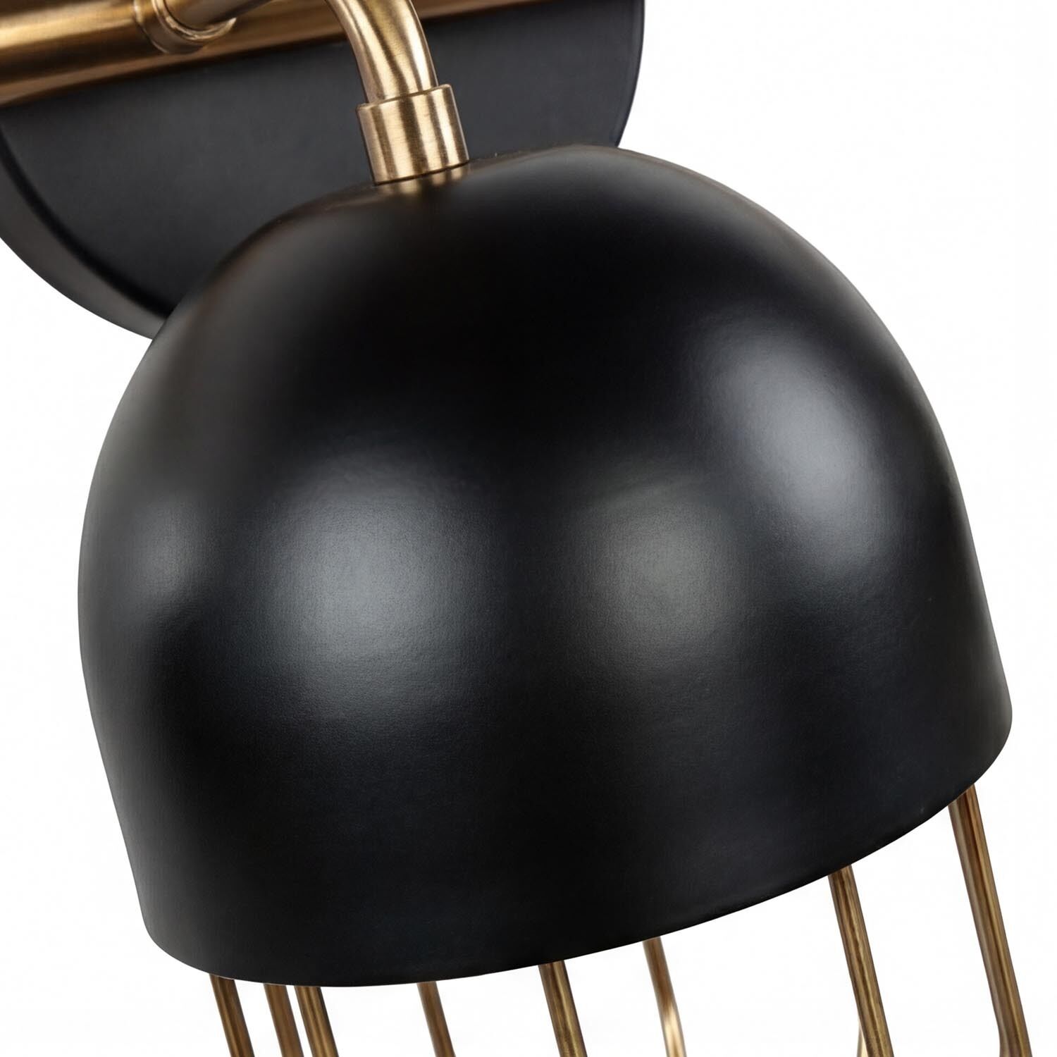 Wandlampe Schwarz Gold groß 4x E14 Metall Loft Design lampe, lampenschirm, schwarz, metall, messing