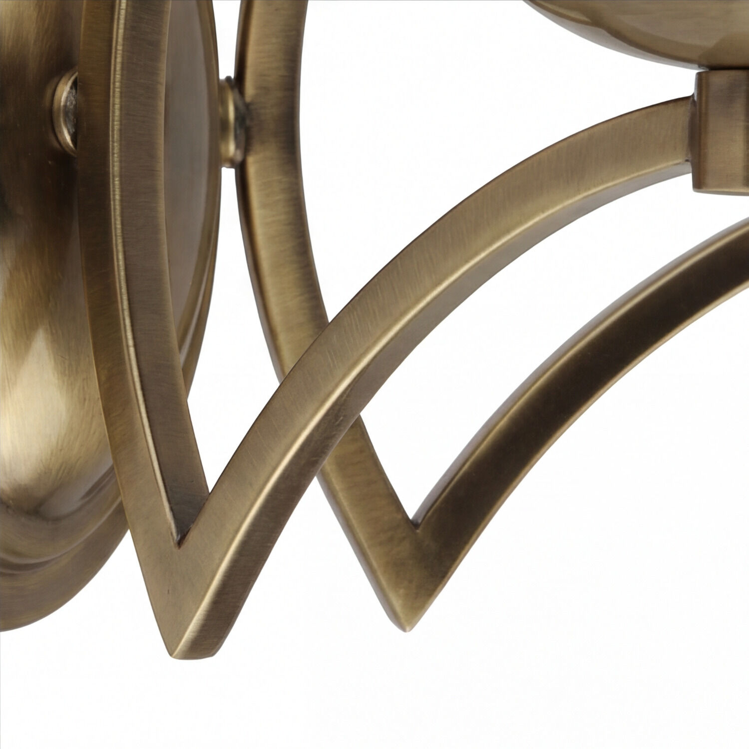 Metall, Messing, Skulptur, Wandleuchte, gebogene Metallform