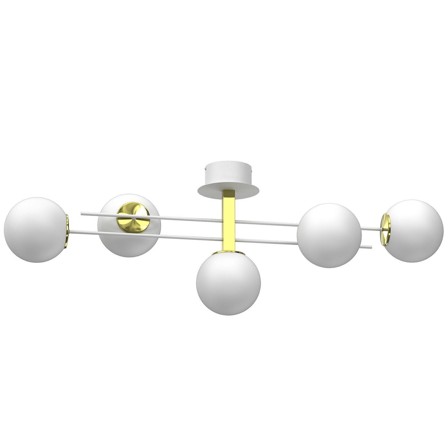 Plafonnier XXL Sphères en verre blanc or E27 112 cm